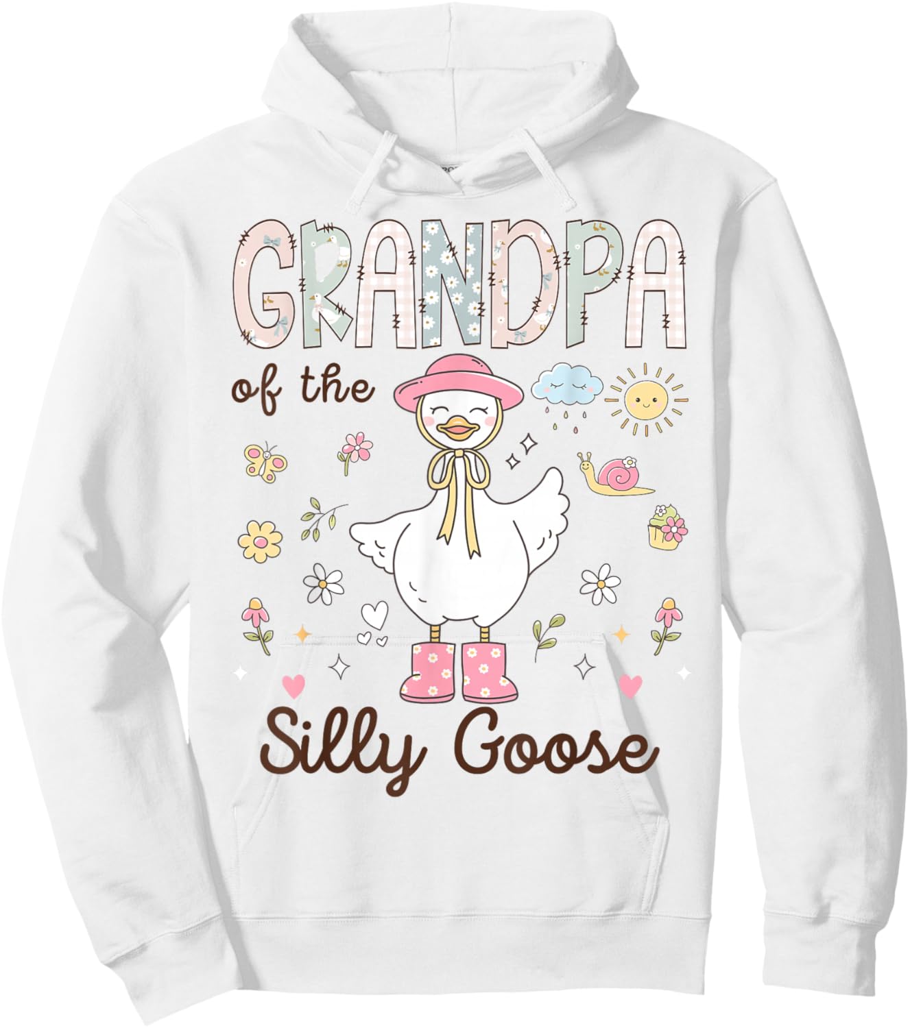 Grandpa of The Silly Goose First Birthday Girl Family Hoodie - Hoodie | White