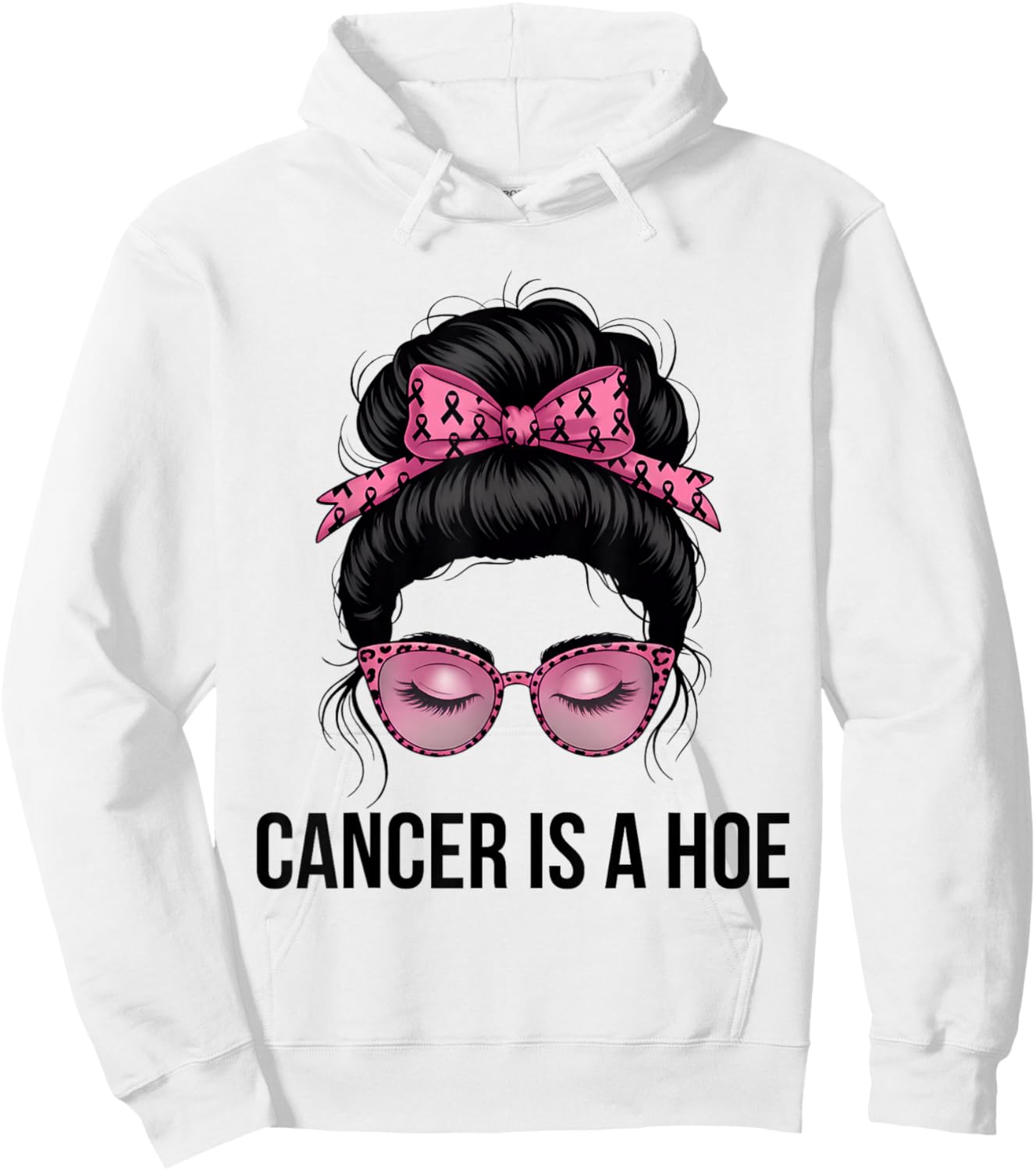 Cancer is a Hoe Funny Sarcastic Breast Cancer Humor Hoodie - Hoodie | White