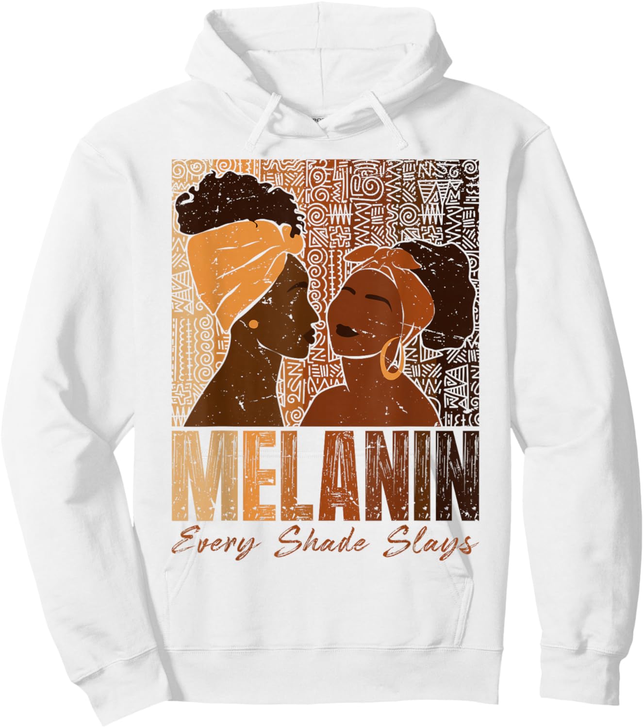 Melanin Every Shade Slays Black History Month Women Girls Hoodie - Hoodie | White