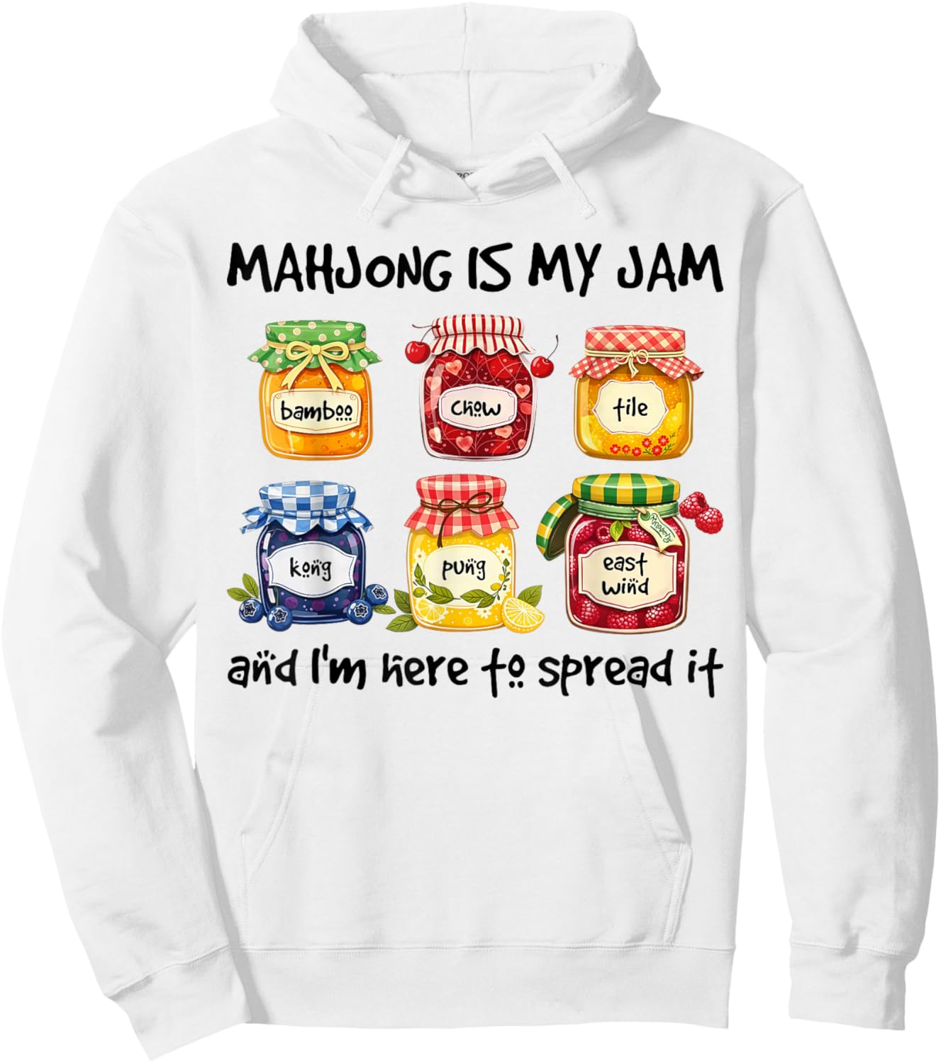 Mahjong is My Jam Funny Mahjong Love Playing Chinese Game Hoodie - Hoodie | White