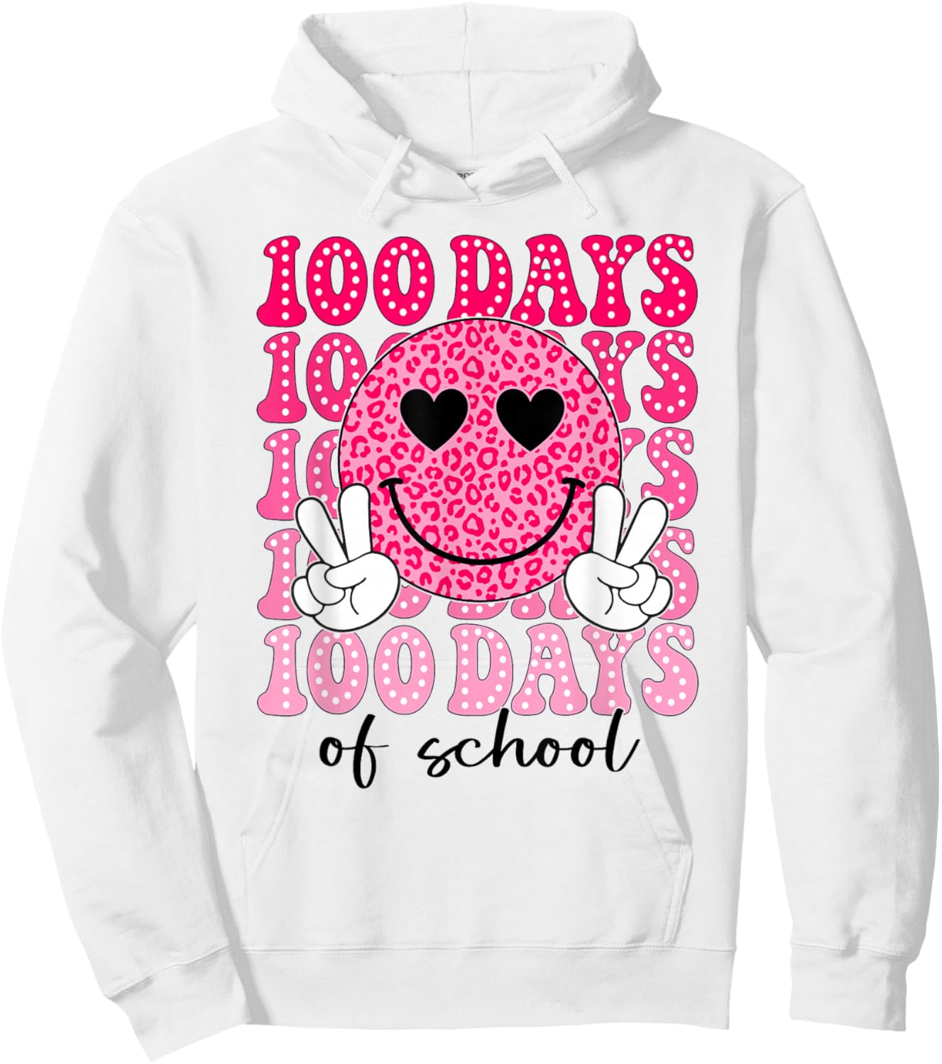 100 Days of School Retro Smile 100th Day School Teacher Kids Hoodie - Hoodie | White