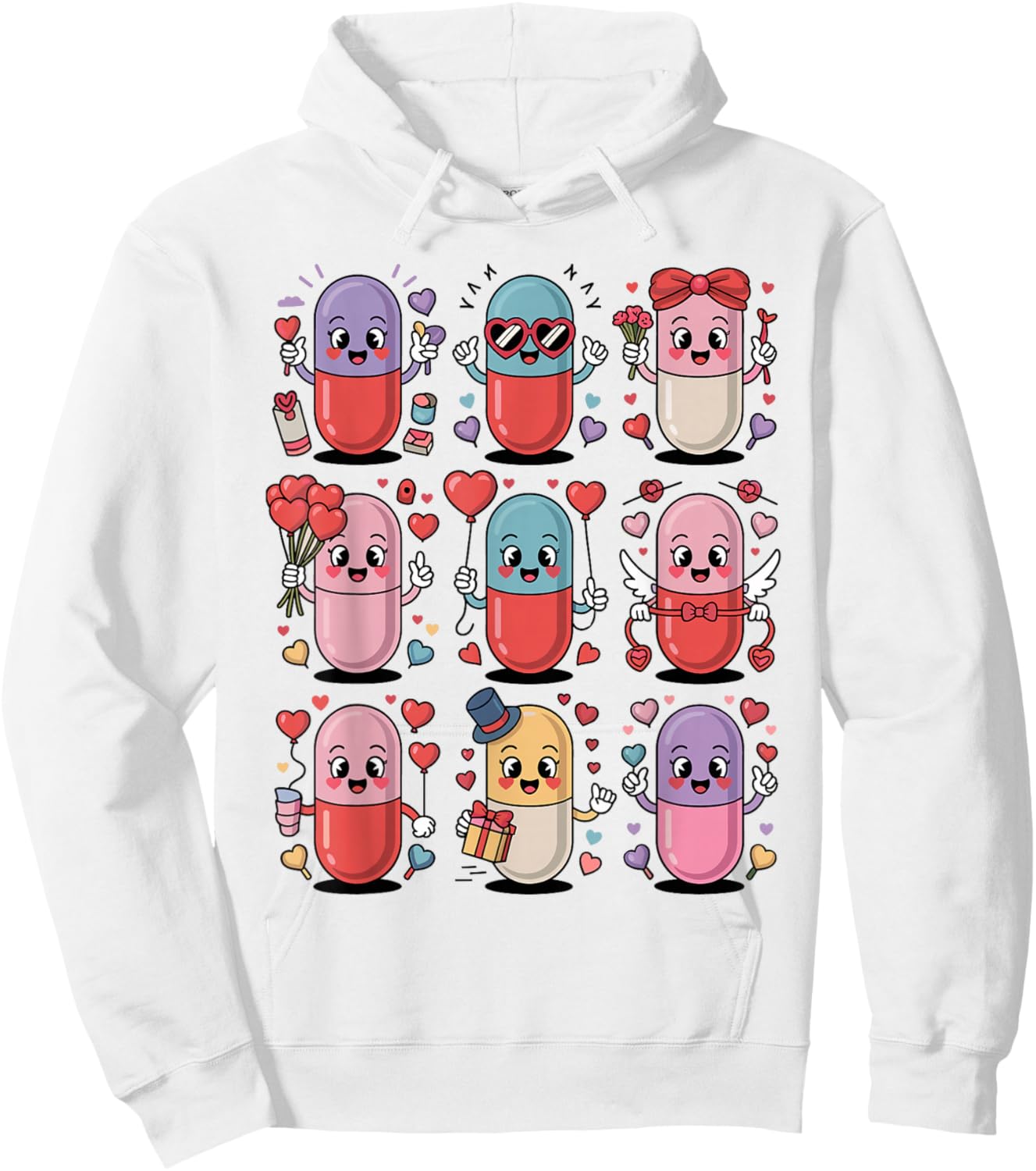 Pharmacy Valentine's Day Pills Heart Love Pharmacist Tech Hoodie - Hoodie | White