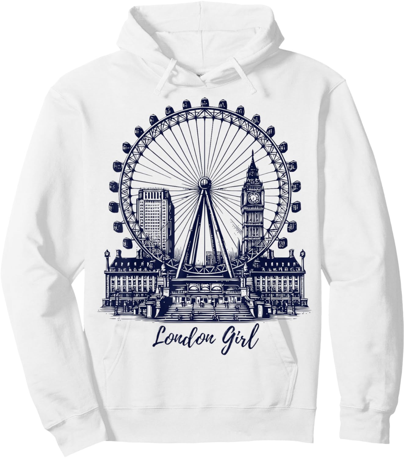 London Girl London Eye London England UK Icons Travel Women Hoodie - Hoodie | White