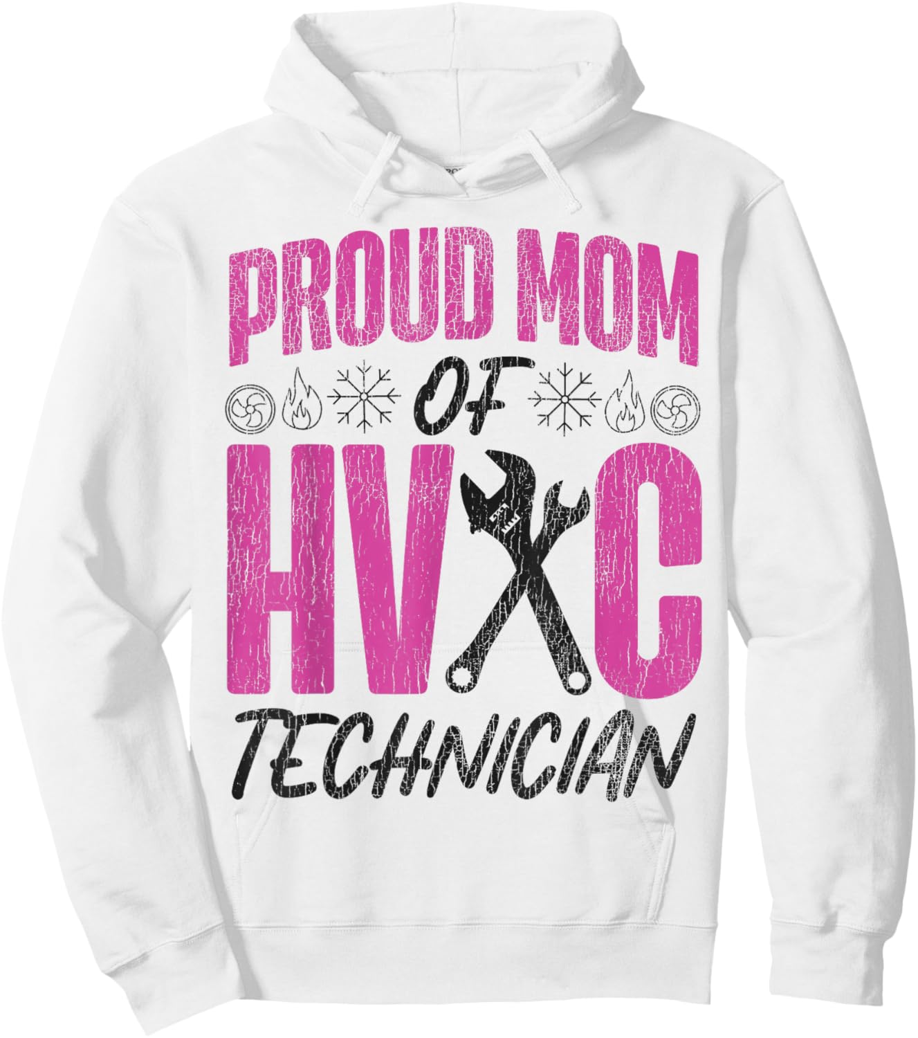 HVAC Technician Tech Mom Vintage Proud Mom of A HVAC Hoodie - Hoodie | White