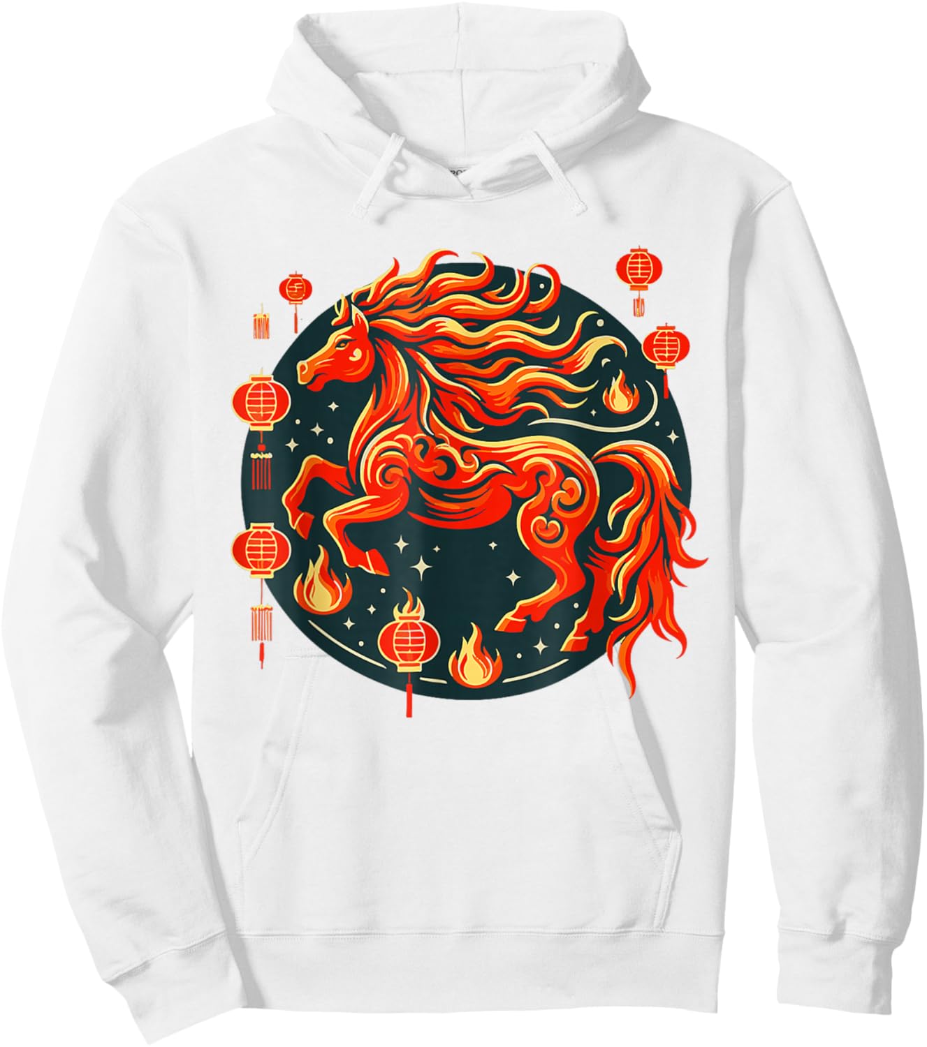 Horse Lunar New Year 2026 Year of The Horse Chinese New Year Hoodie - Hoodie | White
