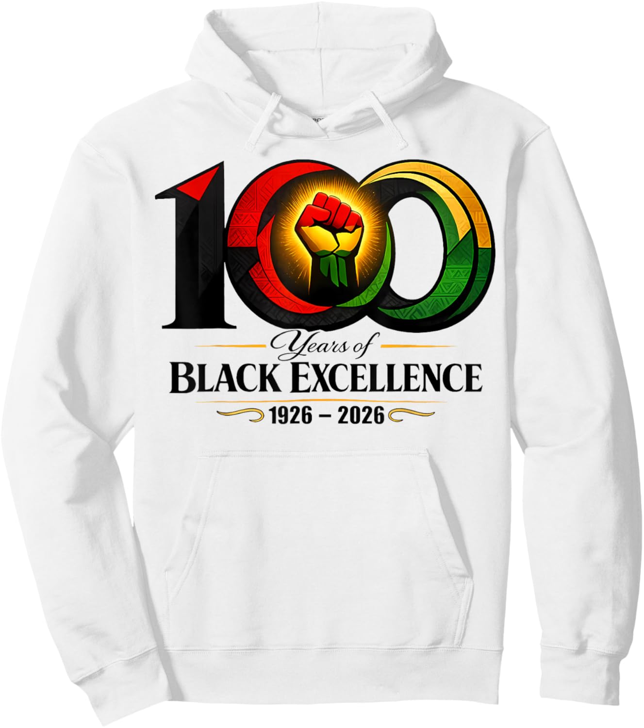 100 Years of Black Excellence 1926 2026 Centennial Hoodie - Hoodie | White