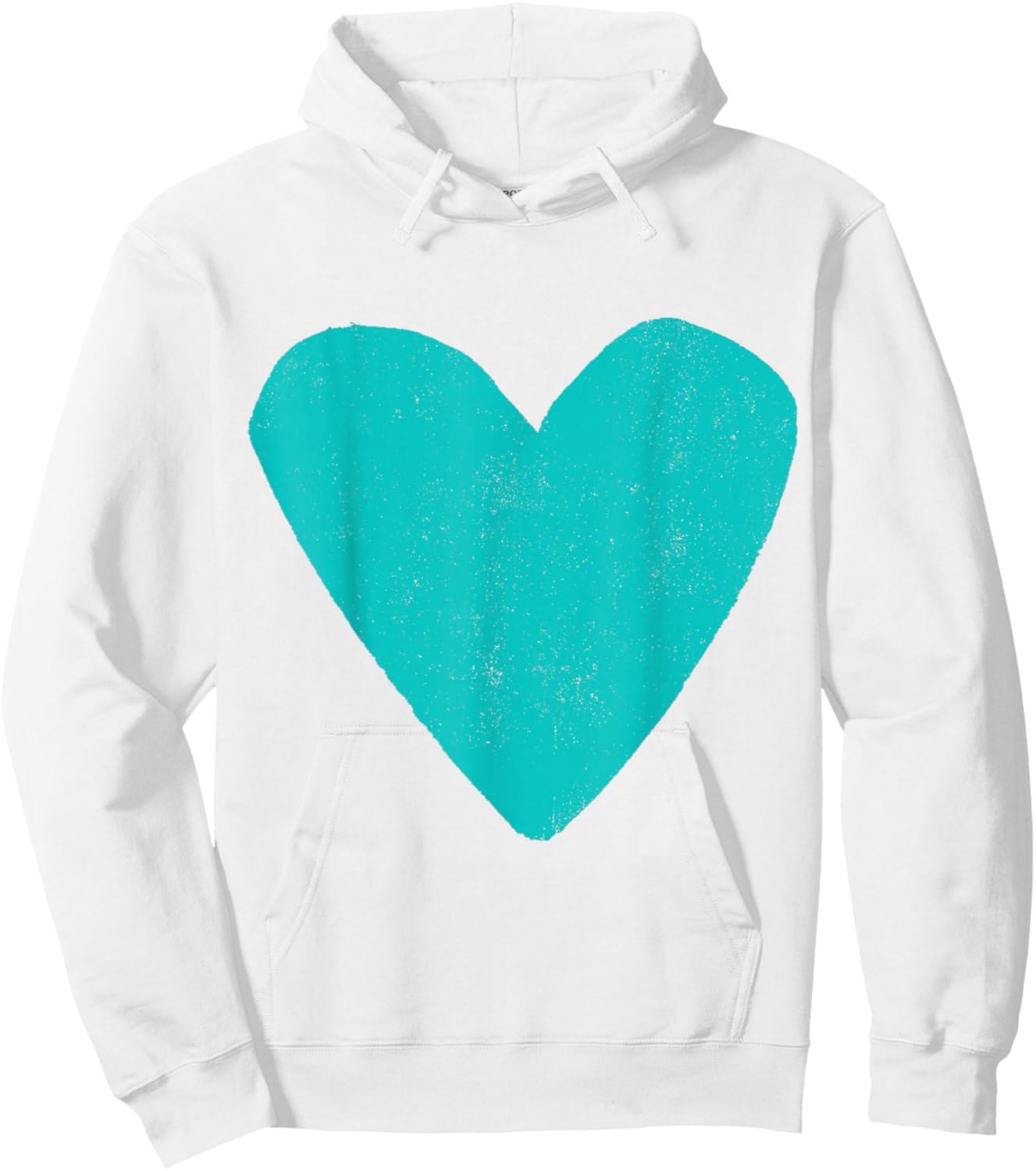 Love Heart Teal Turquoise Color Light Blue Hoodie - Hoodie | White