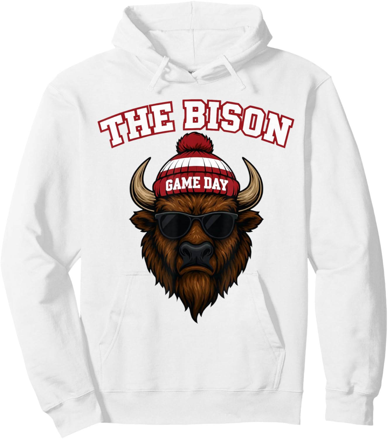Game Day Bison Hoodie - Hoodie | White