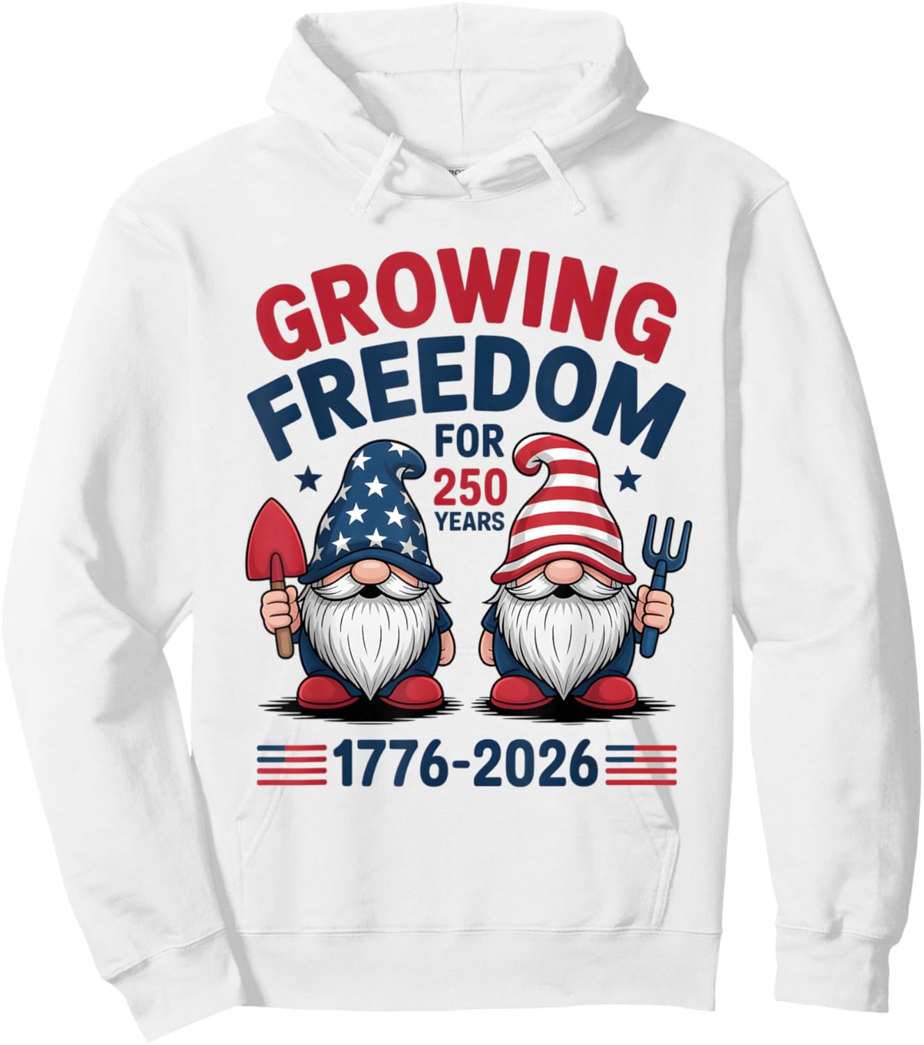 250 Years 1776-2026 250th Birthday Gardening Gnomes Hoodie - Hoodie | White