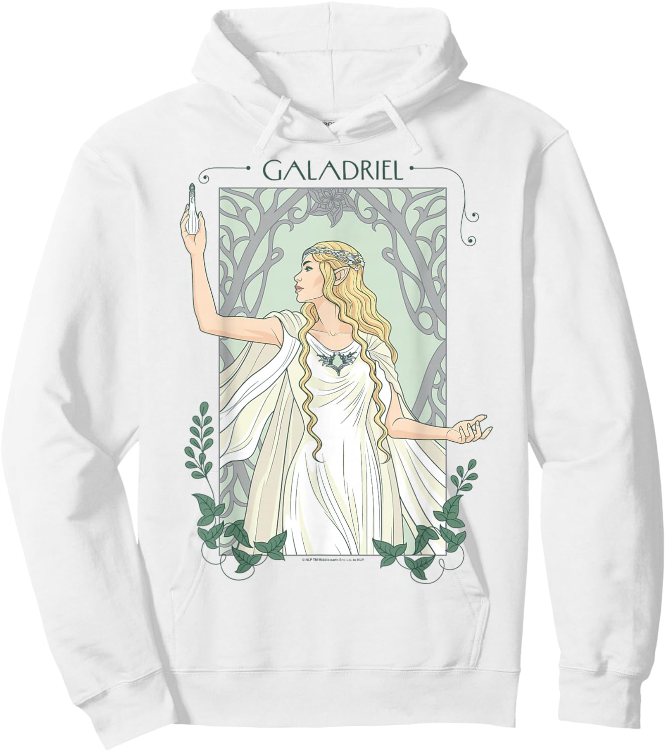 The Lord of the Rings Lady Galadriel Ethereal Art Portrait Hoodie - Hoodie | White