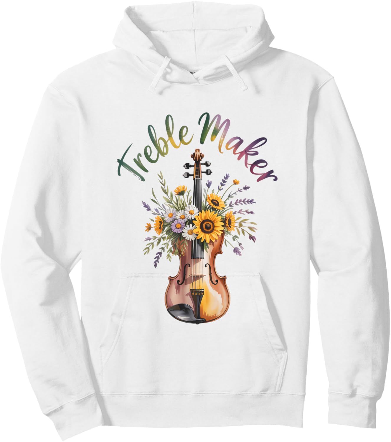 Treble Maker Violin Floral Music Pun Orchestra Hoodie - Hoodie | White