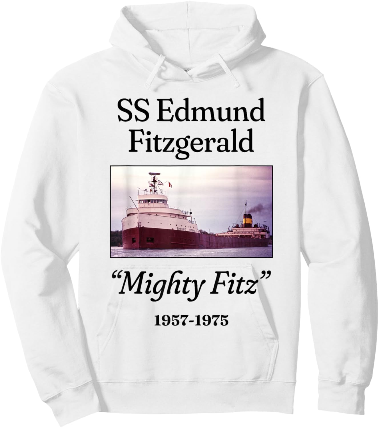 SS Edmund Fitzgerald Mighty Fitz Hoodie - Hoodie | White