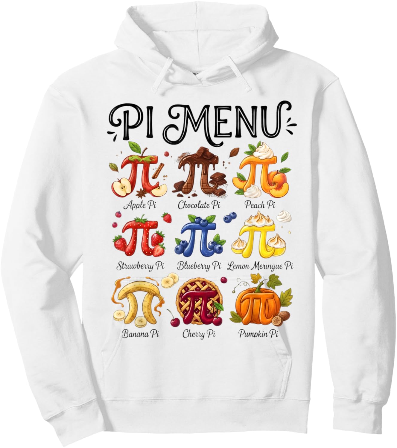 Pi Menu 3.14 Pi Symbol - Math Teacher Happy Pi Day Hoodie - Hoodie | White