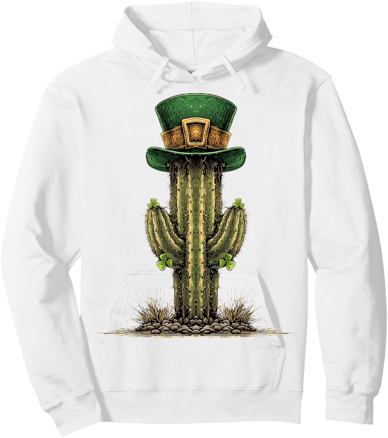 Cactus St. Patricks Day Pattys Day Irish Leprechaun Ireland Hoodie - Hoodie | White
