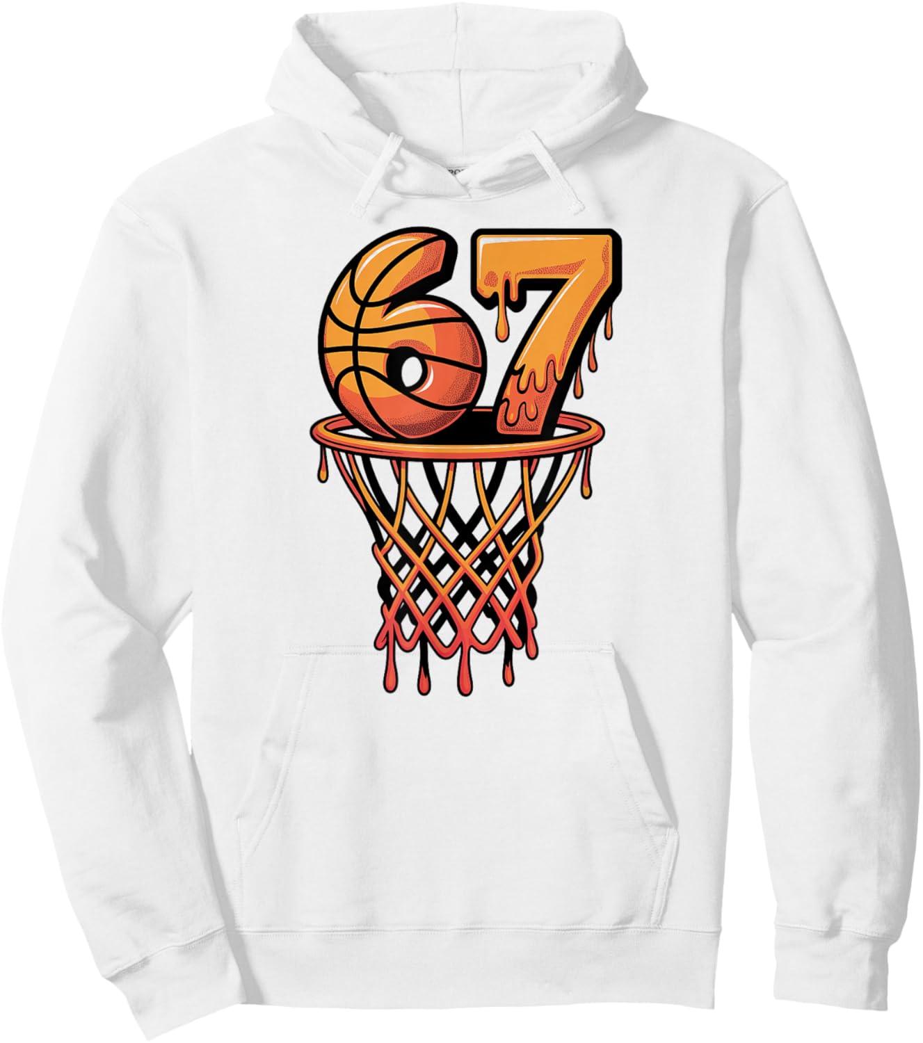 67 Basketball Ice Cream Drip Six Seven Hoodie - Hoodie | White