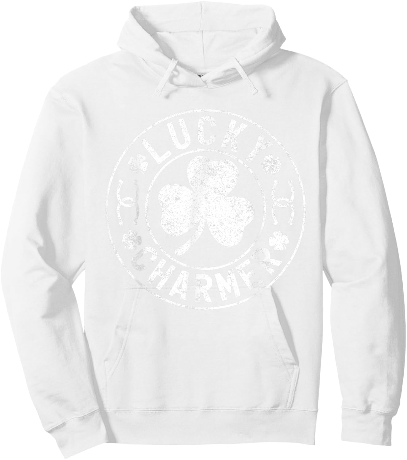 Lucky Charmer Funny Irish Shamrock St. Patrick’s Day Hoodie - Hoodie | White