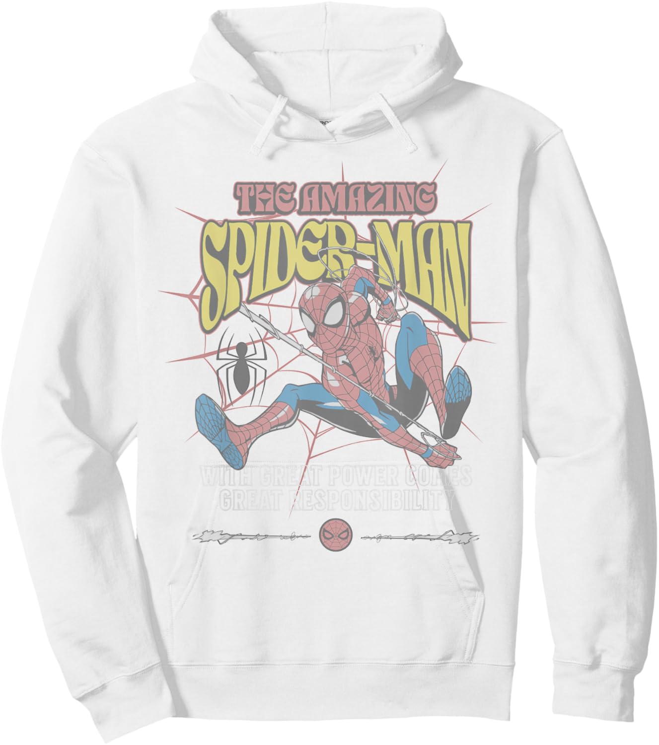 Marvel Comics Spider-Man Great Power Great Responsibility Hoodie - Hoodie | White