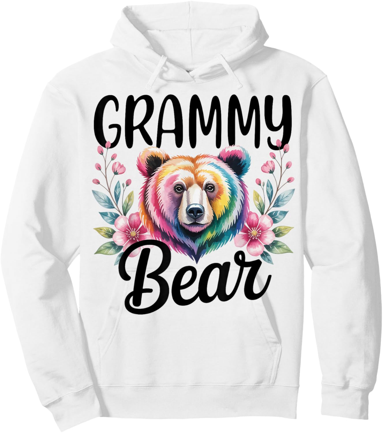 Grammy Bear Floral Graphic for Mothers Day Moments Hoodie - Hoodie | White