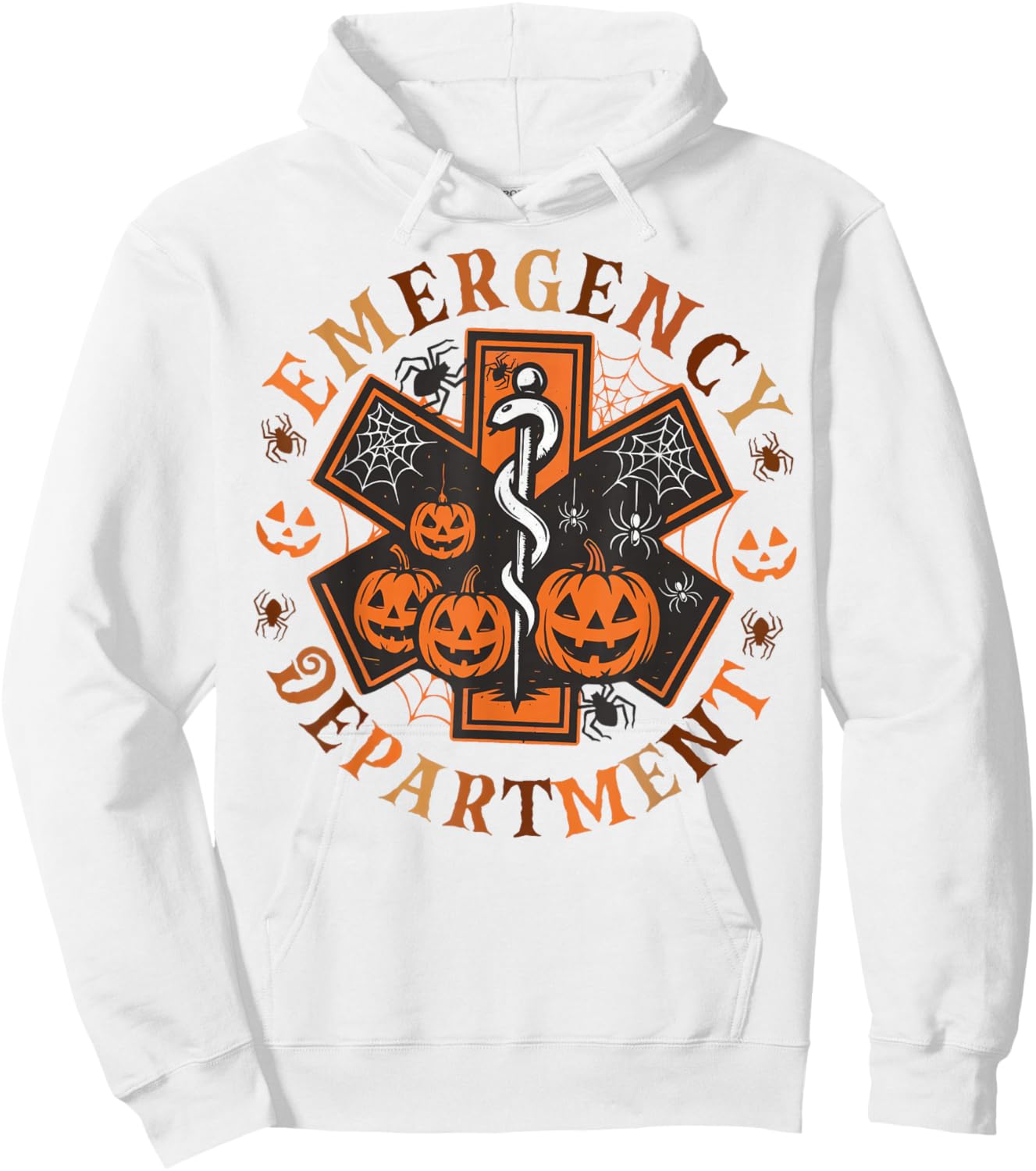 Spooky Nurse Emergency Department Emergency Room Halloween Hoodie - Hoodie | White