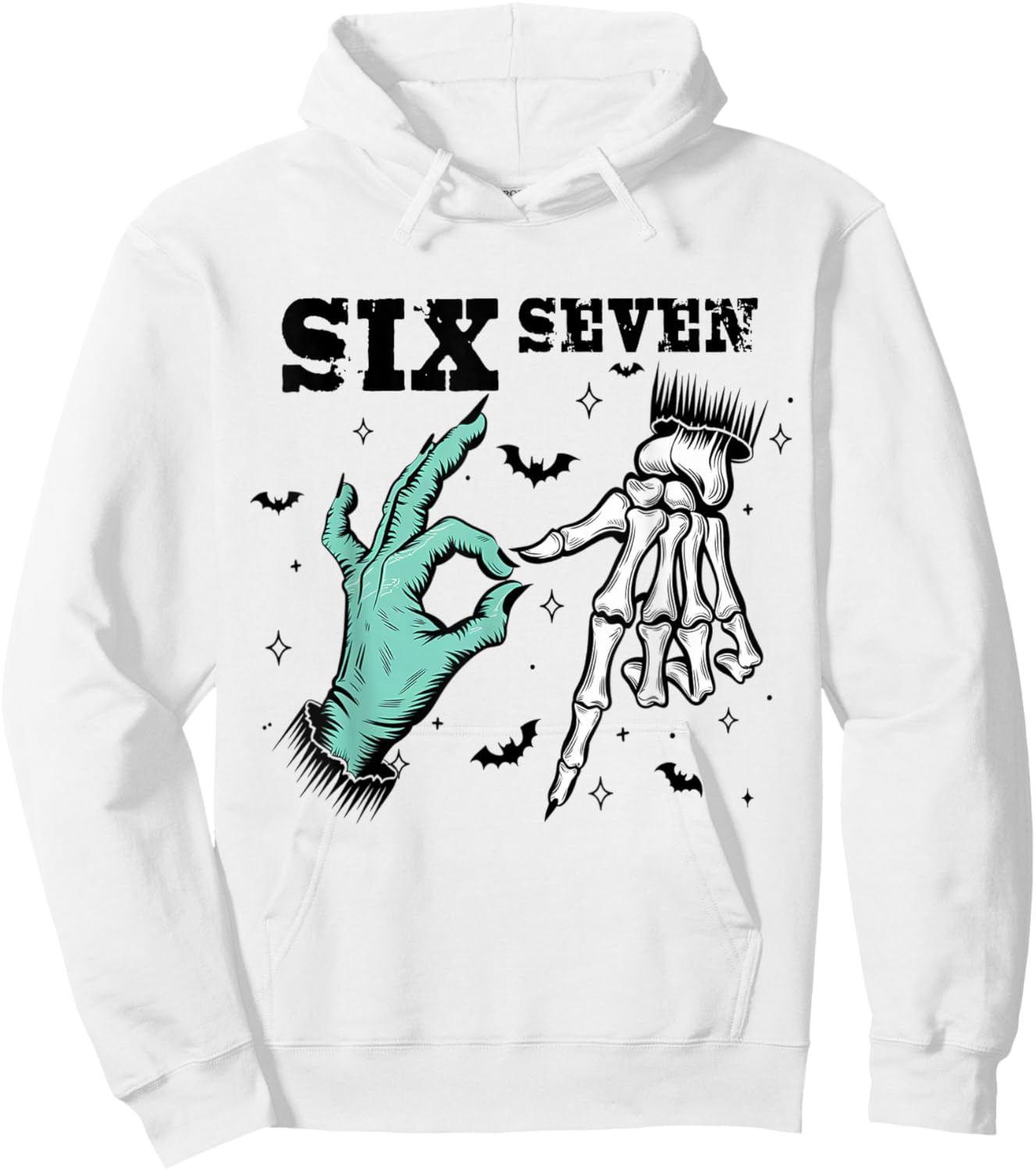 Funny 67 Meme Spooky Skeleton Six Seven Gen Alpha Slang Hoodie - Hoodie | White