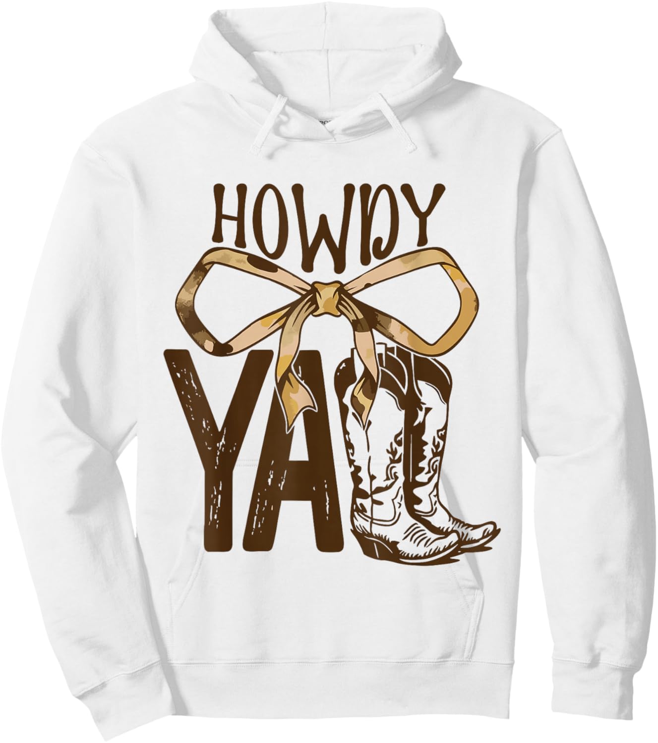 Howdy Y’All Cute Cowgirl Boots Southern Charm Hoodie - Hoodie | White
