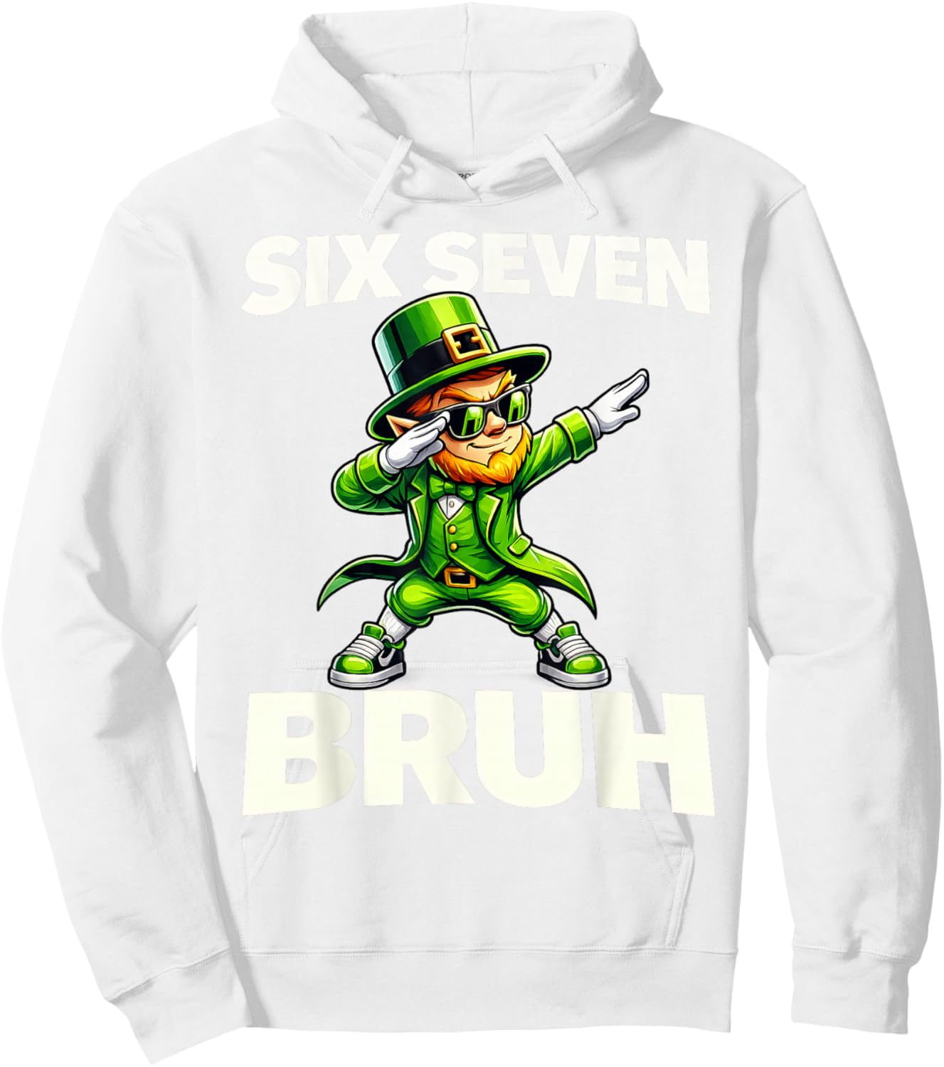 Boys st Patricks Day 67 Leprechaun Dab Six Seven Bruh Kids Hoodie - Hoodie | White