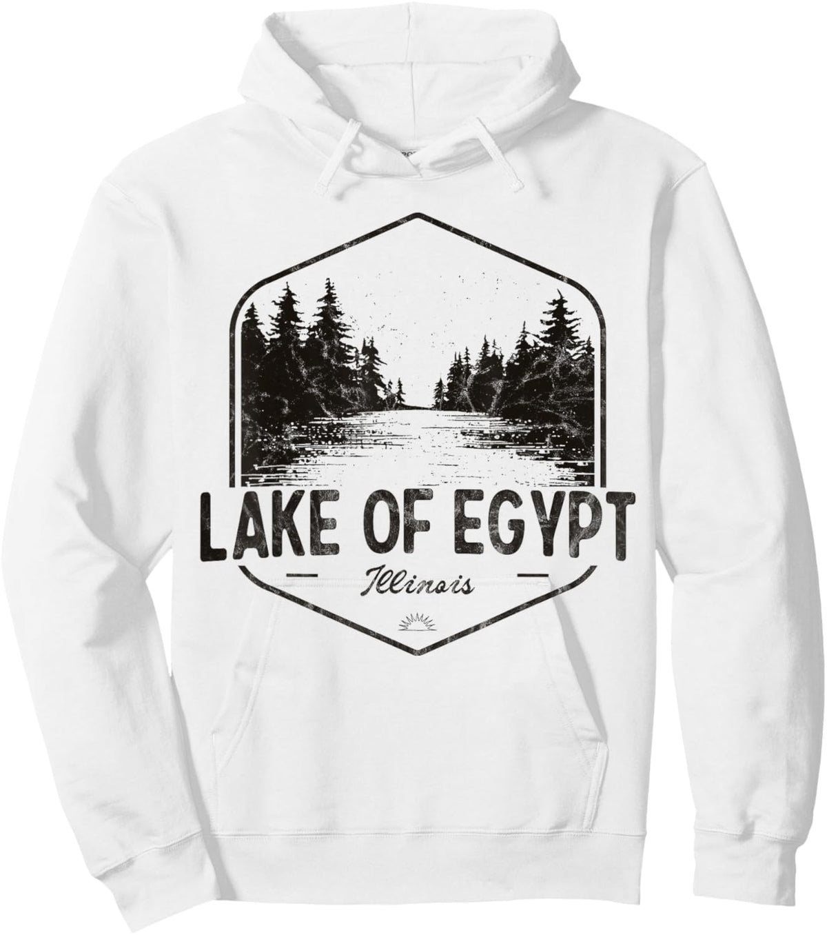 Lake of Egypt Illinois Outdoors Vintage Hoodie - Hoodie | White