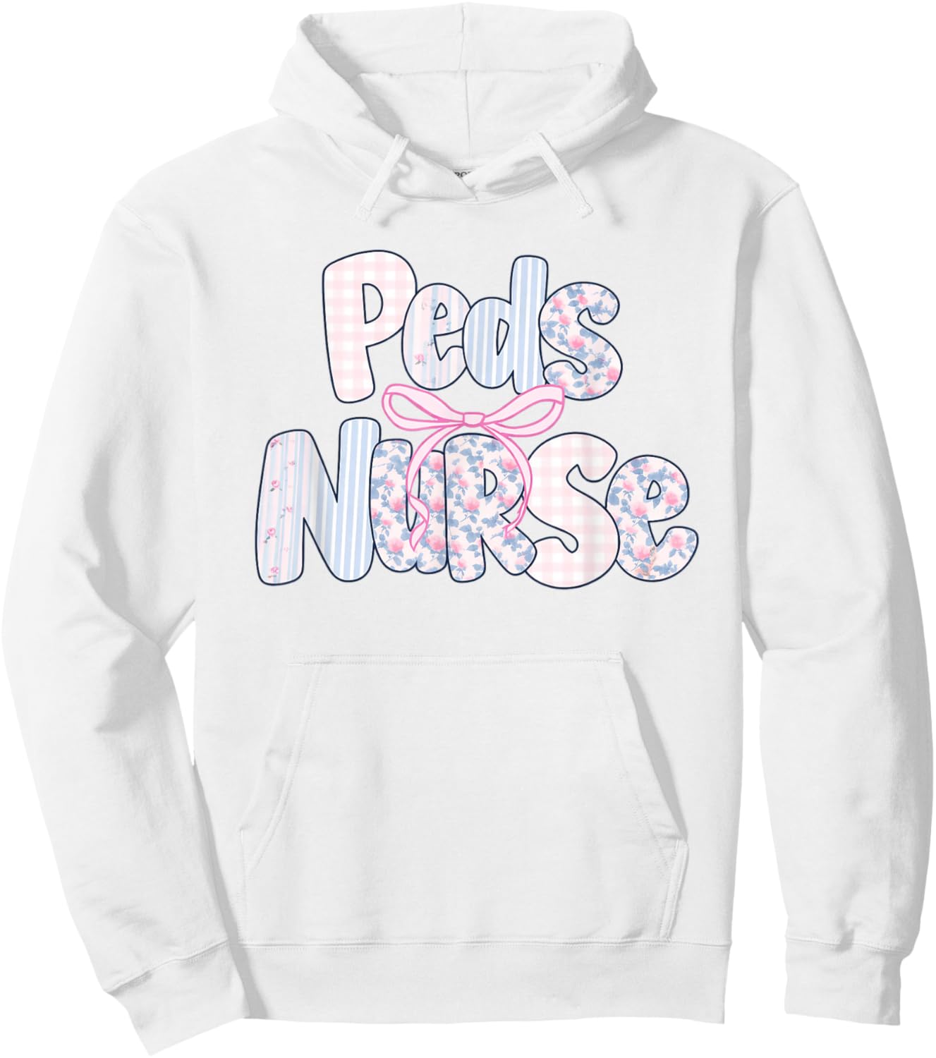 Peds Nurse Floral Design Cute Apparel for Pediatric Nurses Hoodie - Hoodie | White