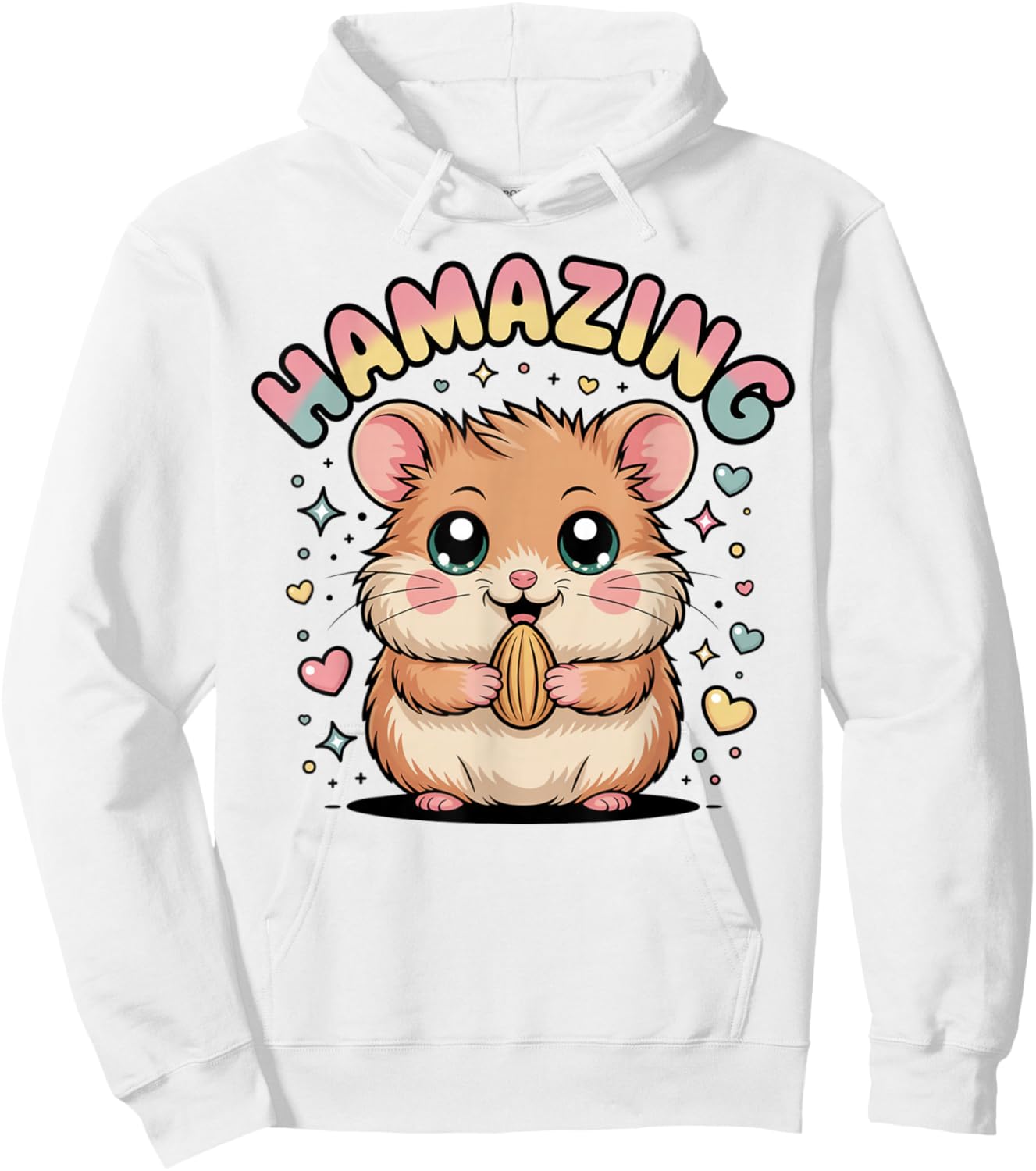 Hamazing Cute Hamster Kawaii Pastel Hearts Stars Hamster Hoodie - Hoodie | White
