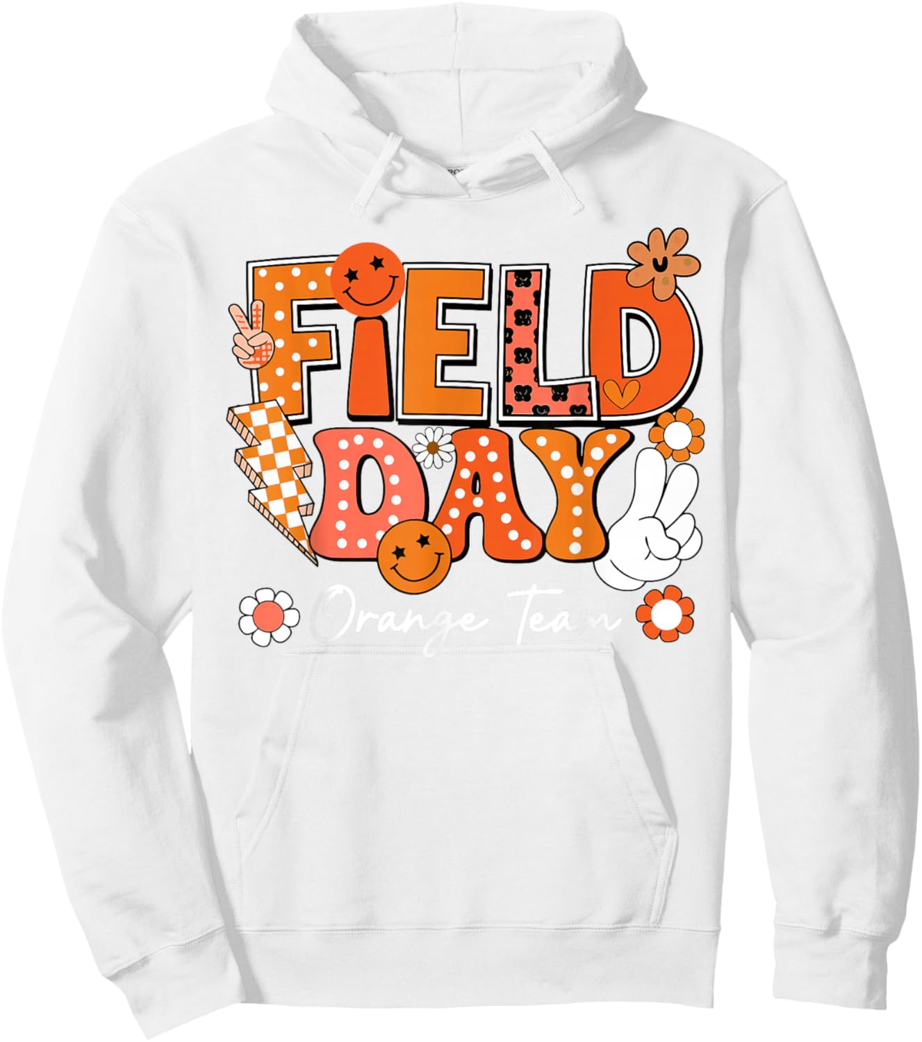 Field Day Orange Team Funny for Teacher Kids Field Day Games Hoodie - Hoodie | White