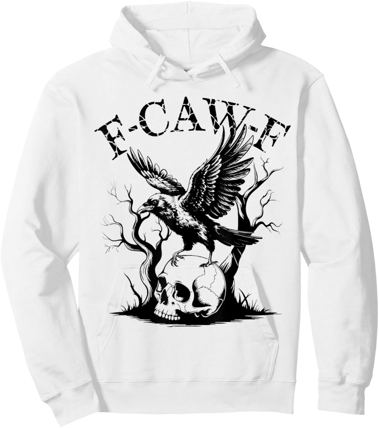 Funny Caw Shirt Black Crow Black Bird Funny Crow Halloween Hoodie - Hoodie | White