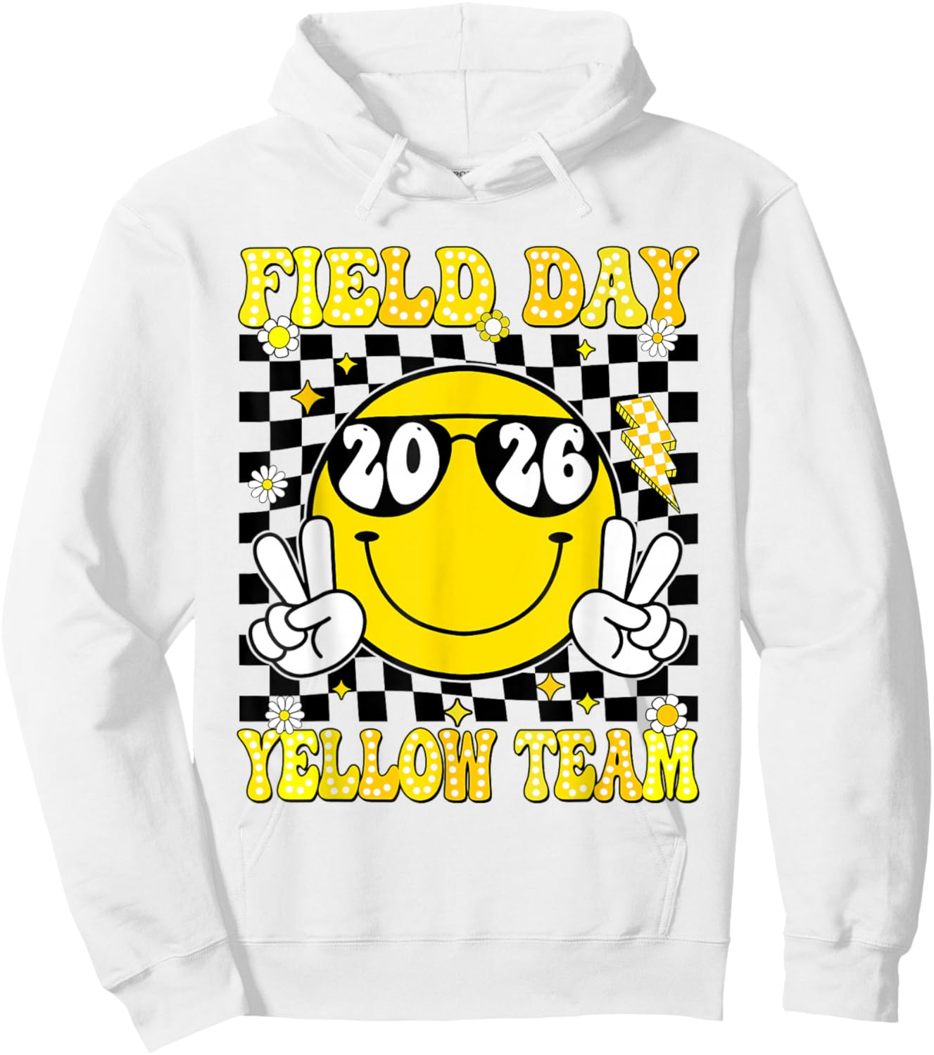 Field Day Yellow Team Funny for Teacher Kids Field Day Games Hoodie - Hoodie | White