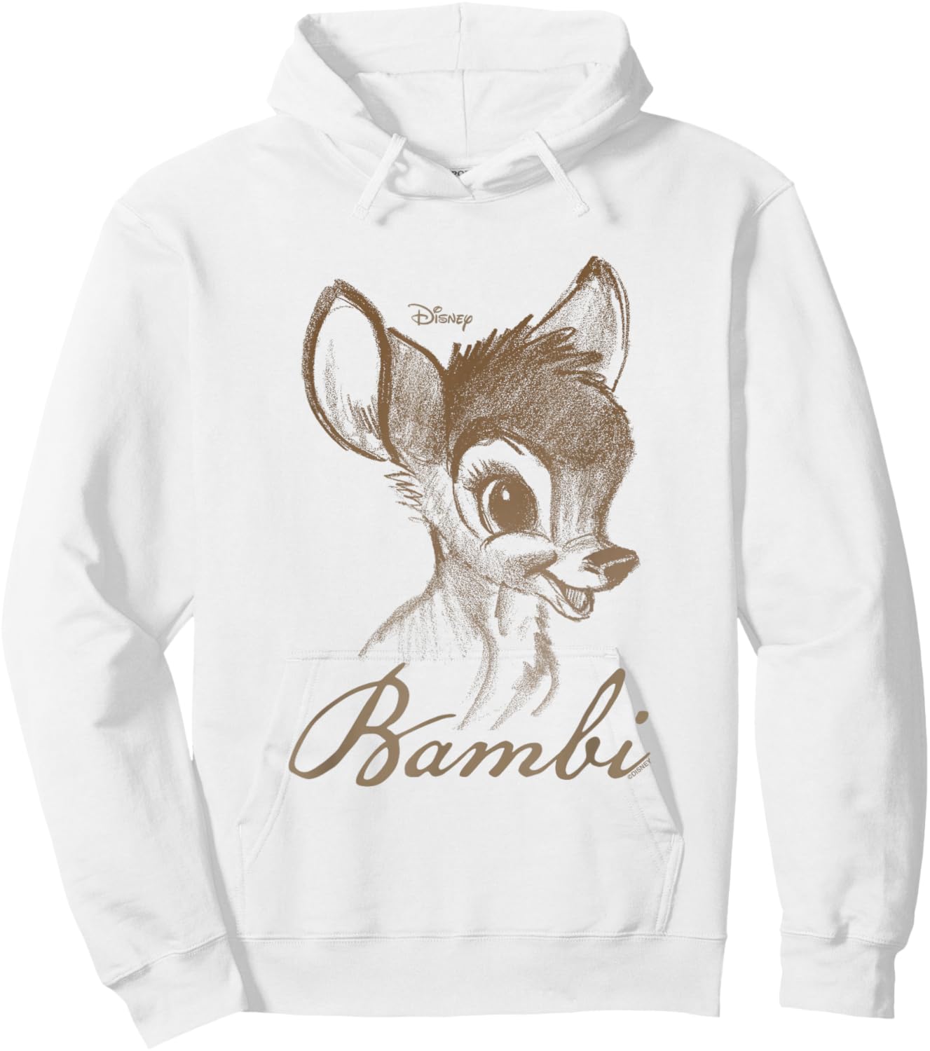 Disney Bambi Vintage Sketch Portrait Hoodie - Hoodie | White