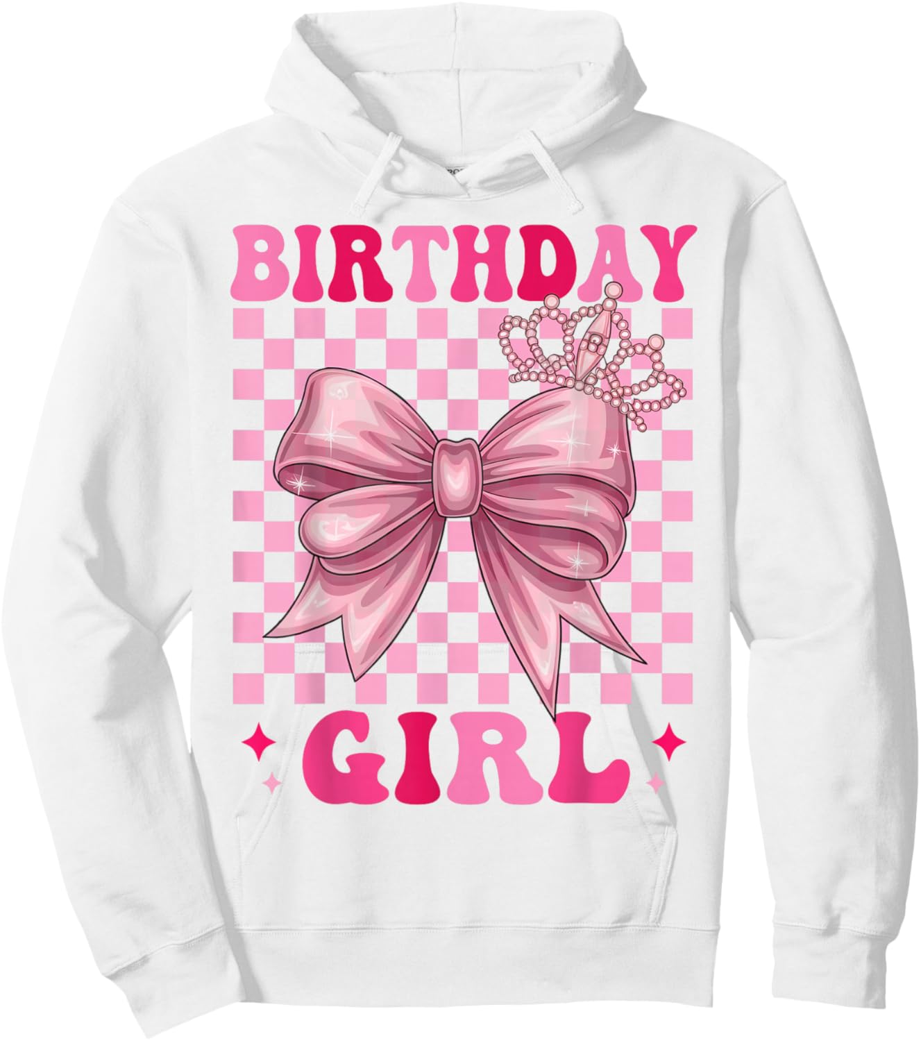 Birthday Girl Coquette Bow Pink Floral Birthday Girls Hoodie - Hoodie | White