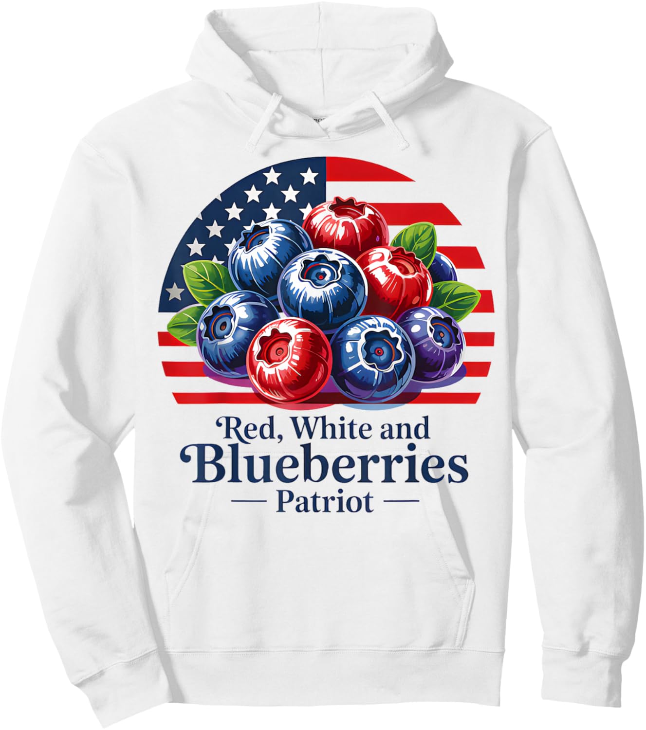 Red White and Blueberries Christian Patriotic Hoodie - Hoodie | White