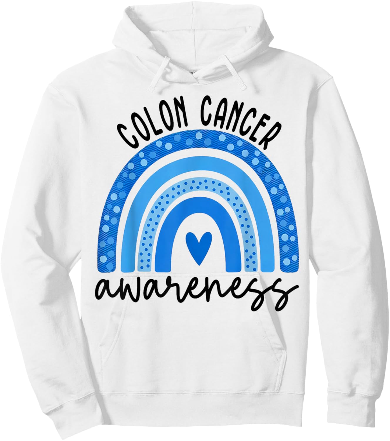 Colorectal Colon Cancer Awareness Blue Rainbow Men Women Kid Hoodie - Hoodie | White