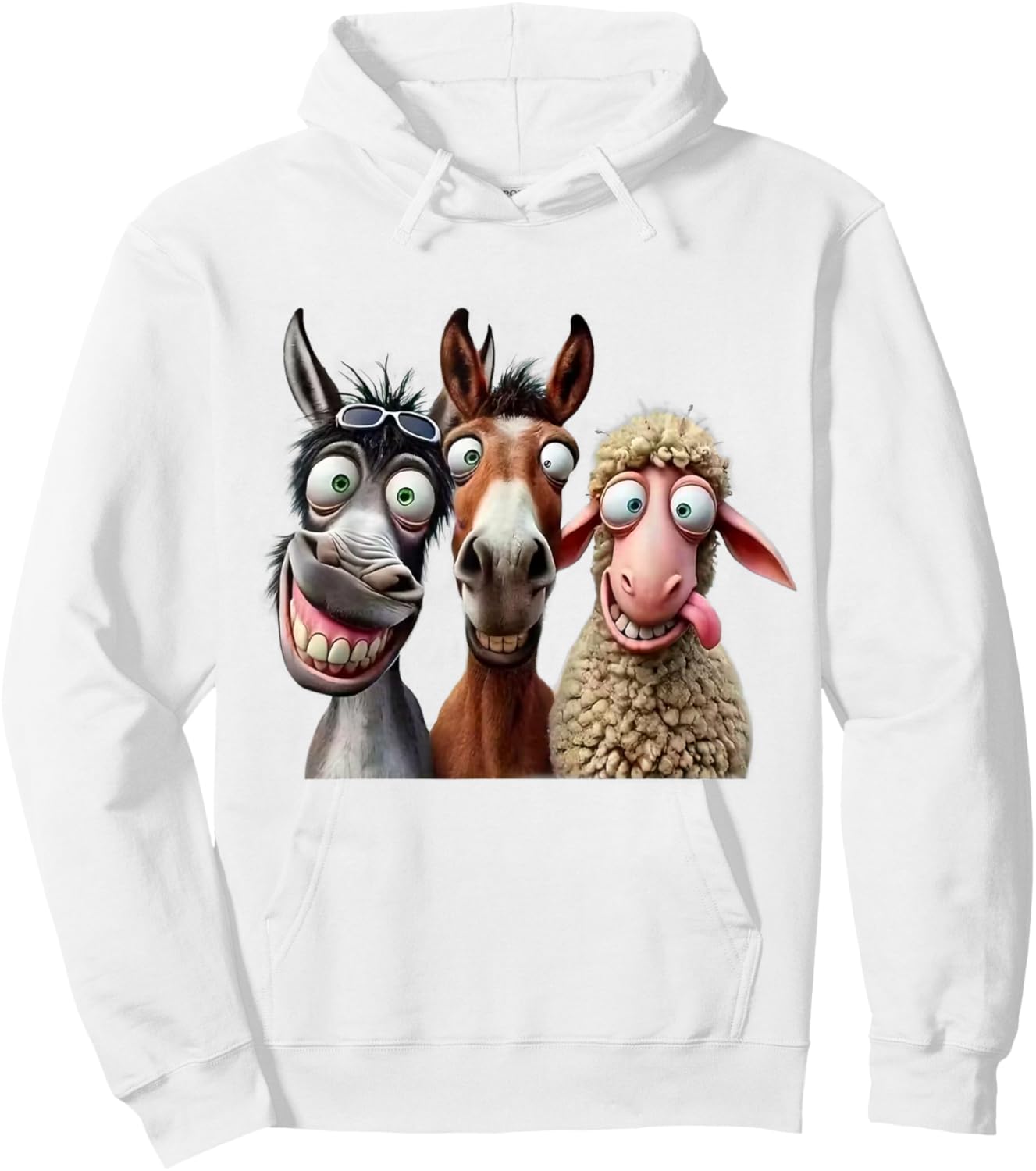 Eagerlys Best Friend Funny Animal Art Donkey Horse Sheep Hoodie - Hoodie | White
