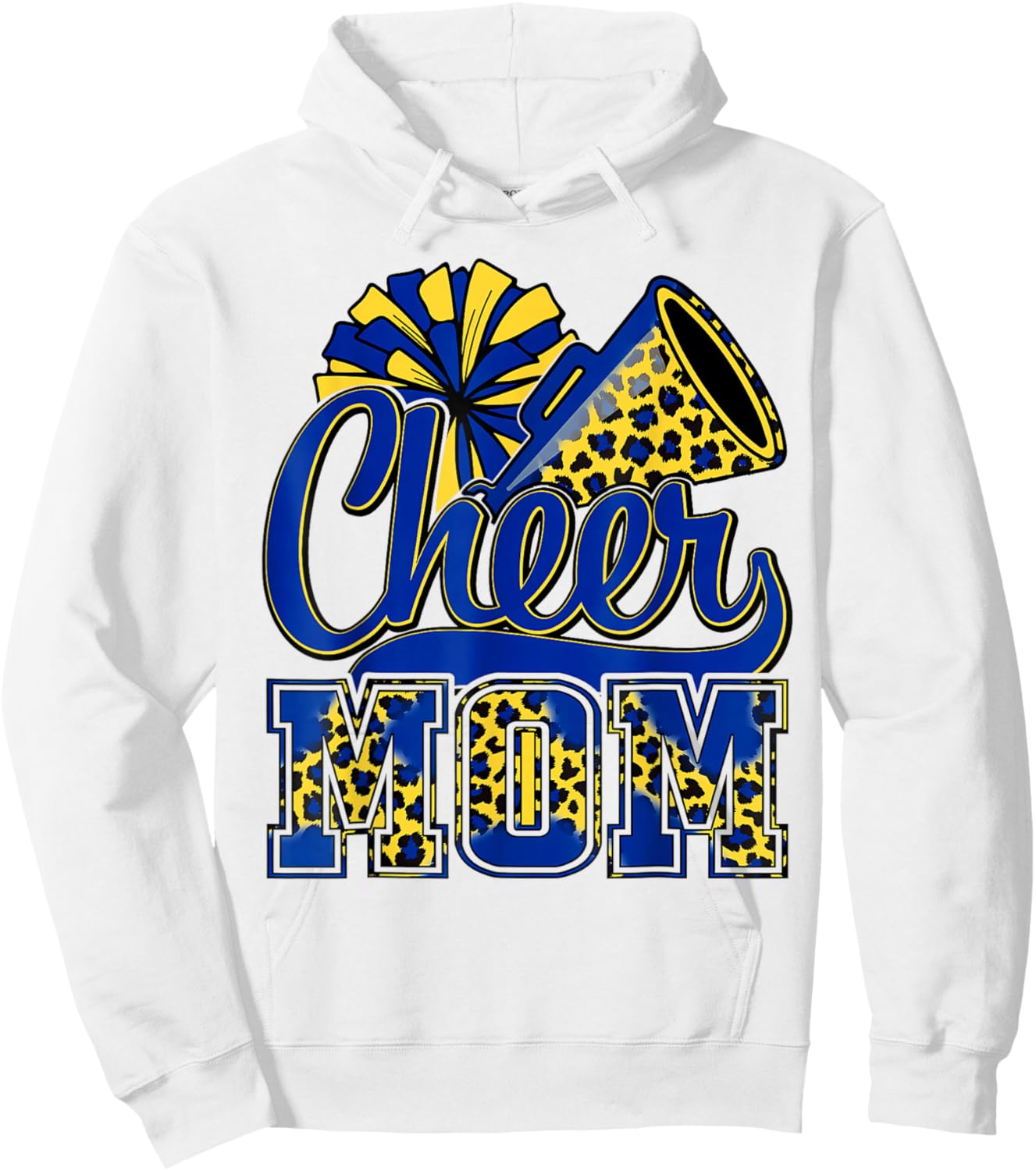 Cheer Mom Blue Gold Cheerleader Game Day Mama Football Hoodie - Hoodie | White