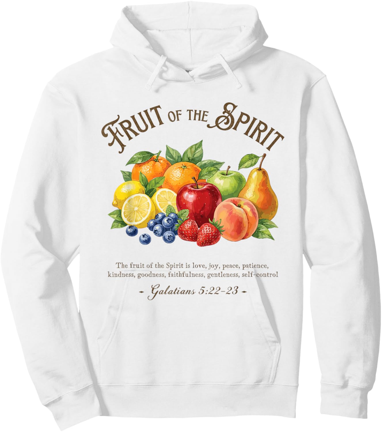Fruit of The Spirit Galatians 5:22-23 Bible Verse Hoodie - Hoodie | White