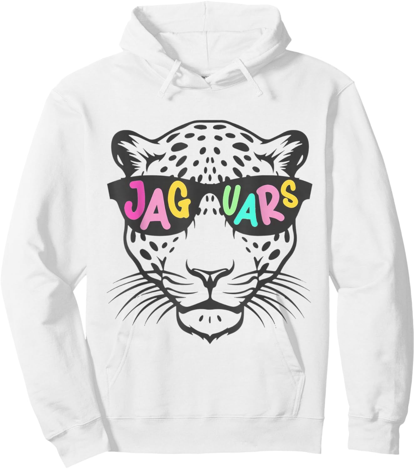 Cool Cartoon Jaguar Mascot Retro Animal Hoodie - Hoodie | White