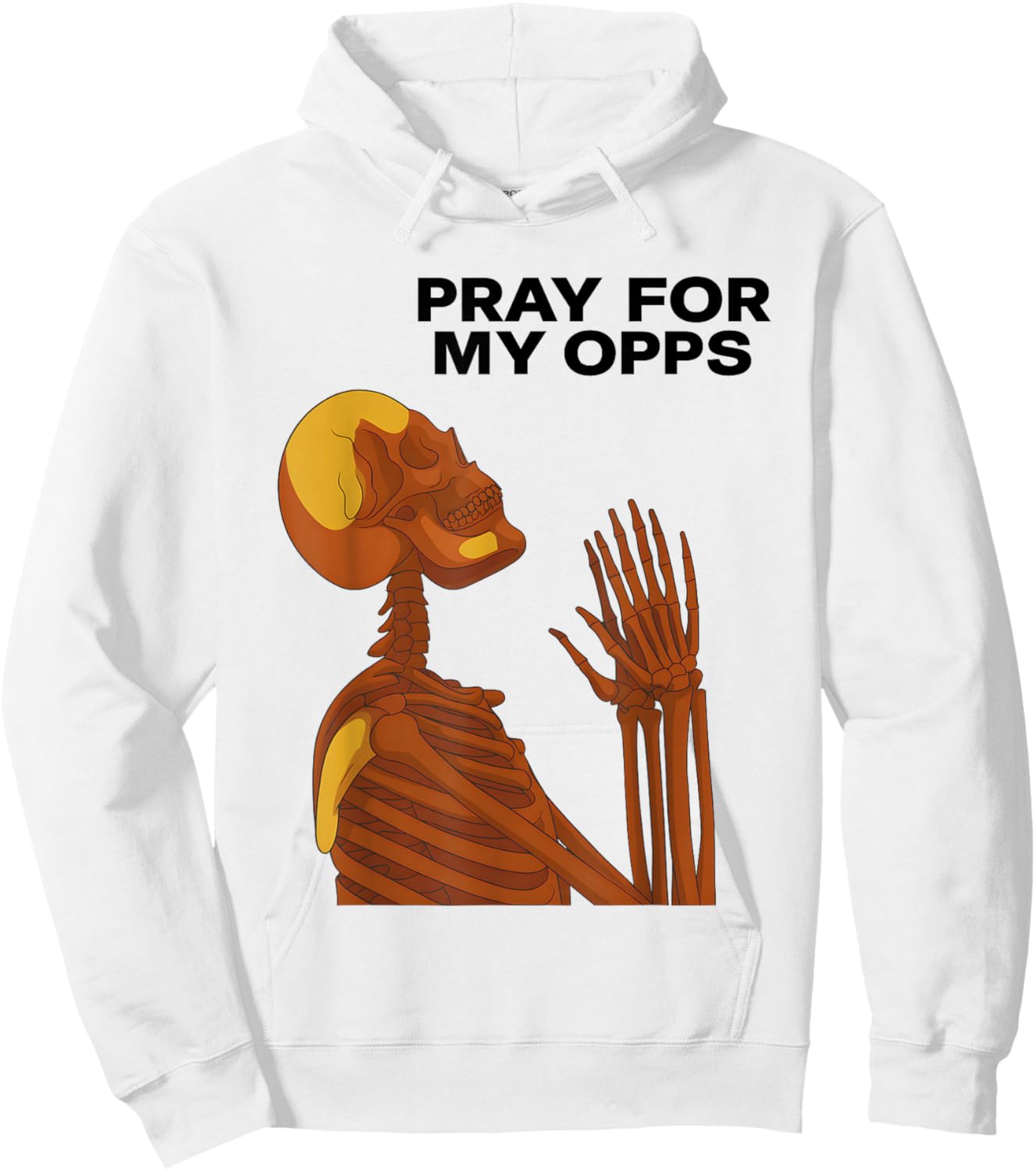 Skull Pray for My Opps 2026 Hoodie - Hoodie | White