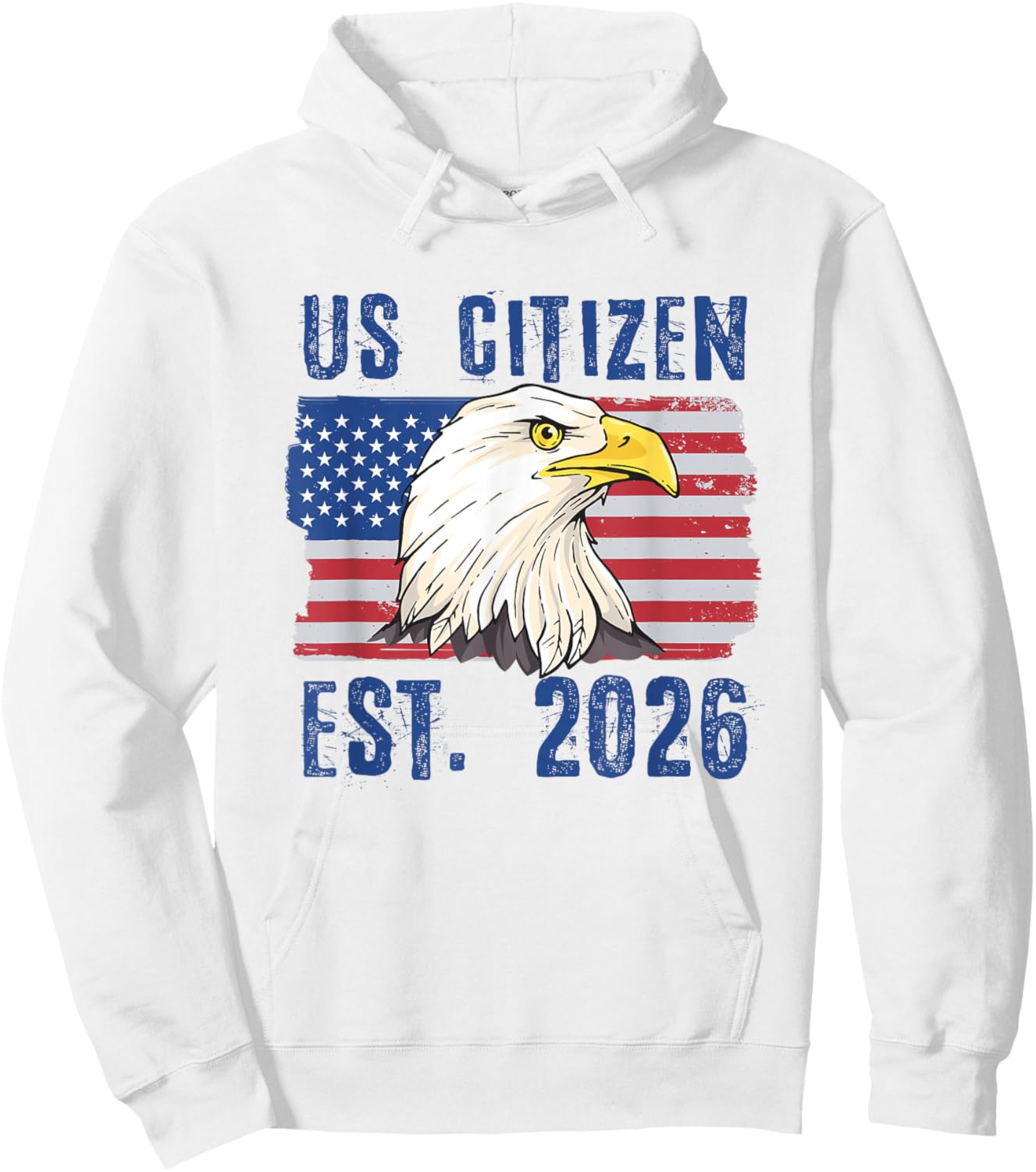 US Citizen Est. 2026 Citizenship New USA Citizen Hoodie - Hoodie | White