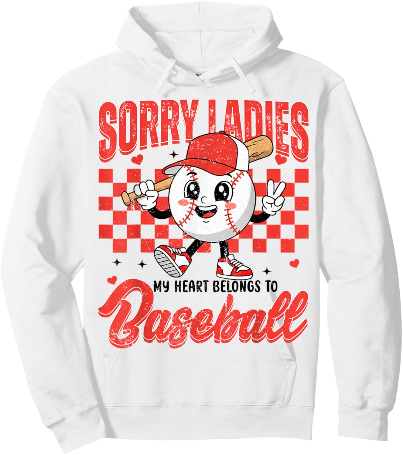 Sorry Ladies My Heart Belongs to Baseball Valentines Boys Hoodie - Hoodie | White