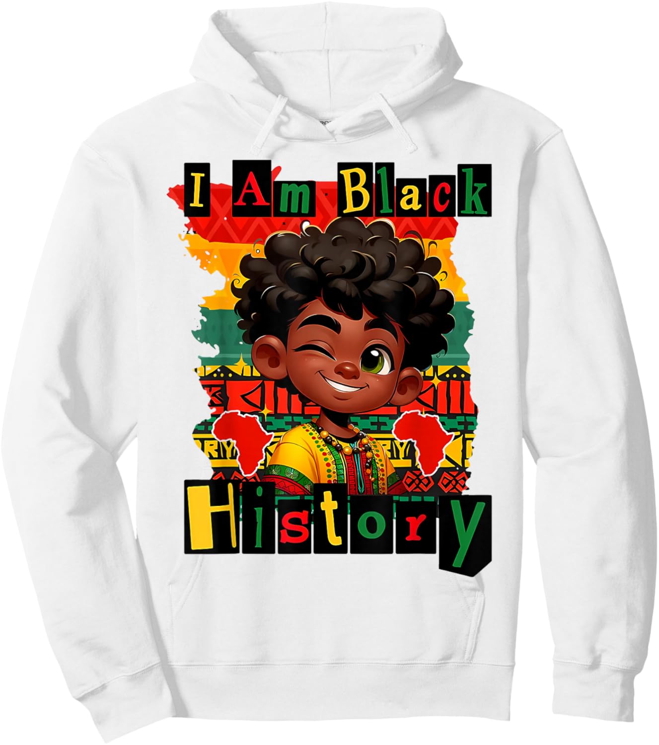 I am Black History Juneteenth Boy Girl Kids BHM Hoodie - Hoodie | White