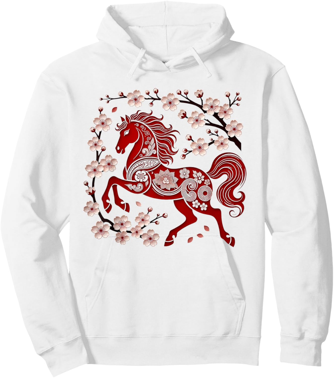 Years of The Horse Lunar Zodiac Happy Chinese New Year 2026 Hoodie - Hoodie | White