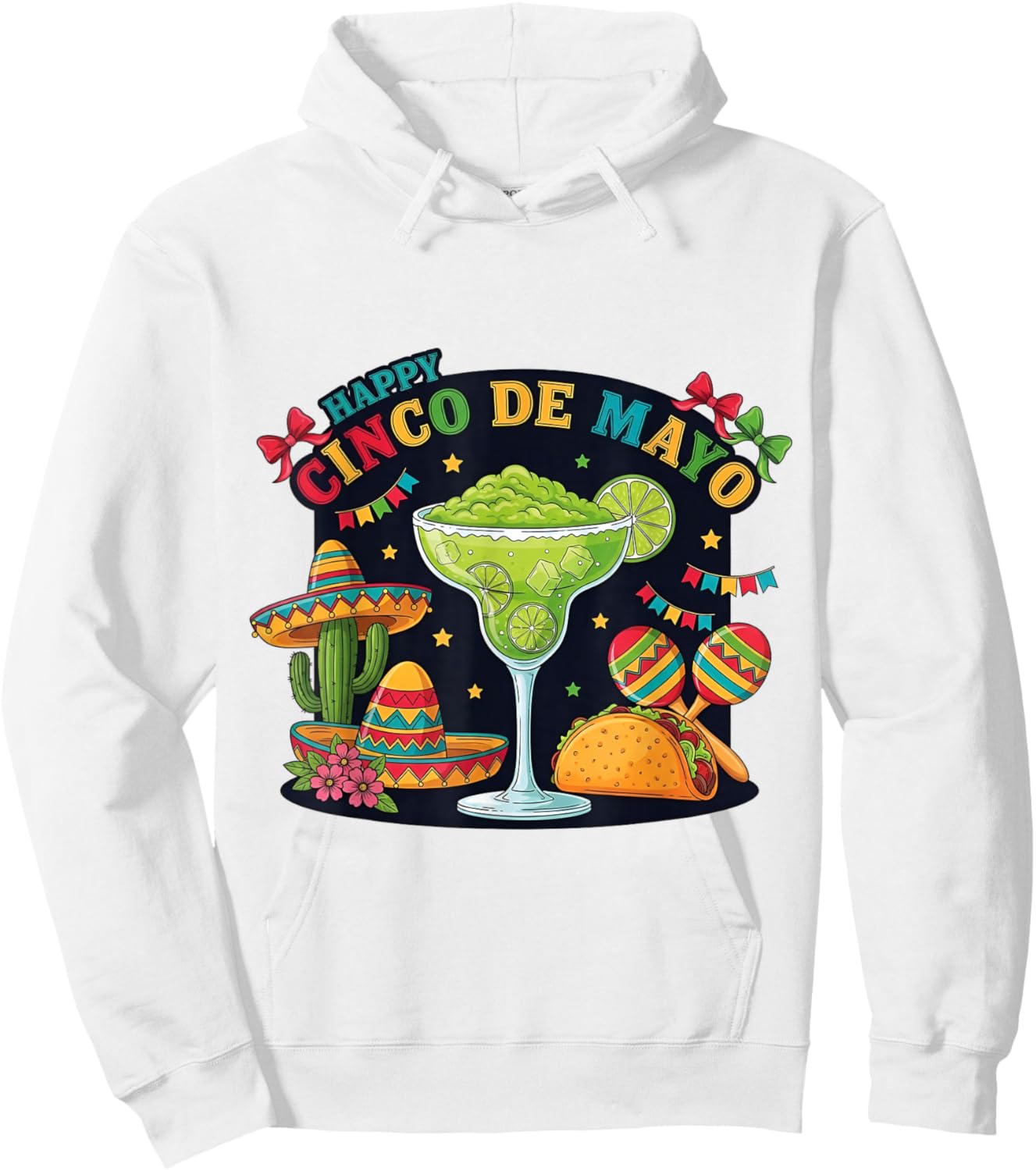Happy Cinco de Mayo Fiesta Mexican Party 5 De Mayo Funny Hoodie - Hoodie | White