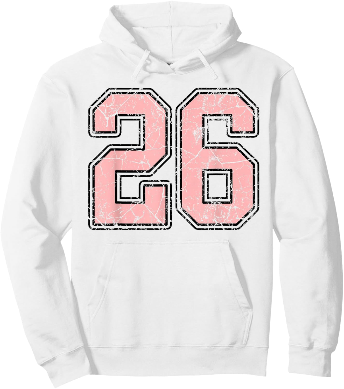 Pink and Black Number 26 Jersey Player Uniform #26 Fan Hoodie - Hoodie | White
