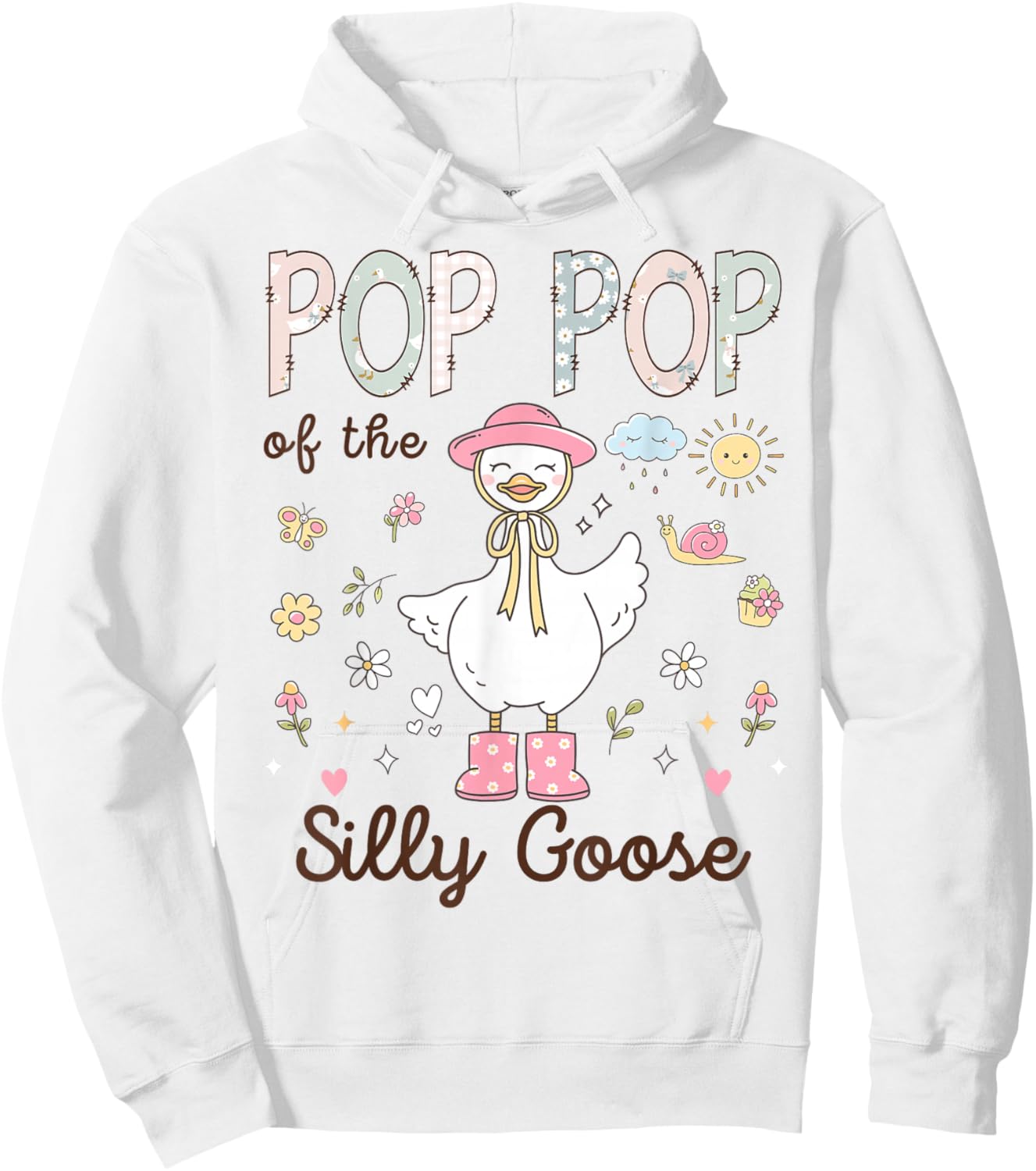 Pop Pop of The Silly Goose First Birthday Girl Family Hoodie - Hoodie | White