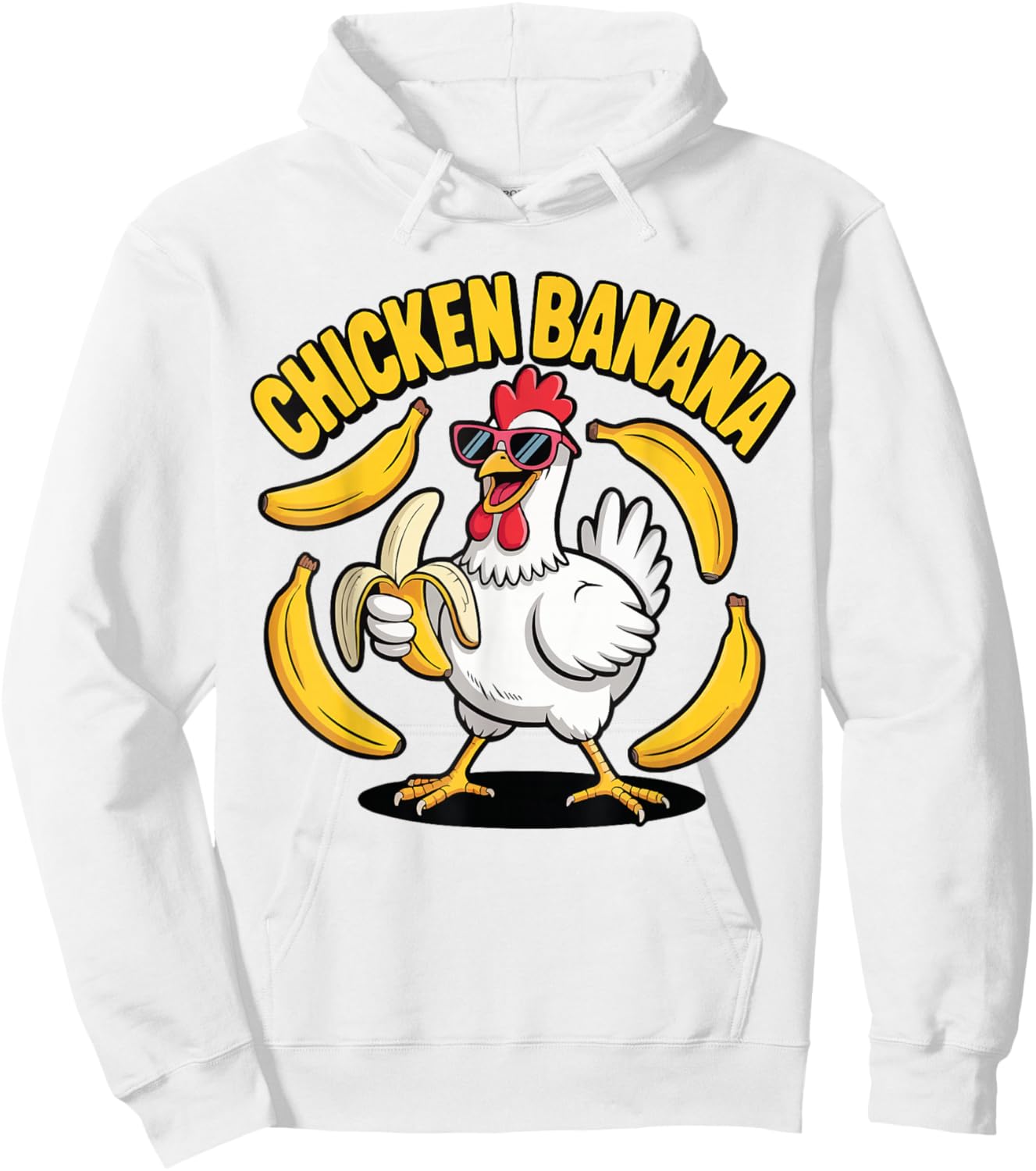 Funny Chicken Banana Men Women Kids Design Hoodie - Hoodie | White