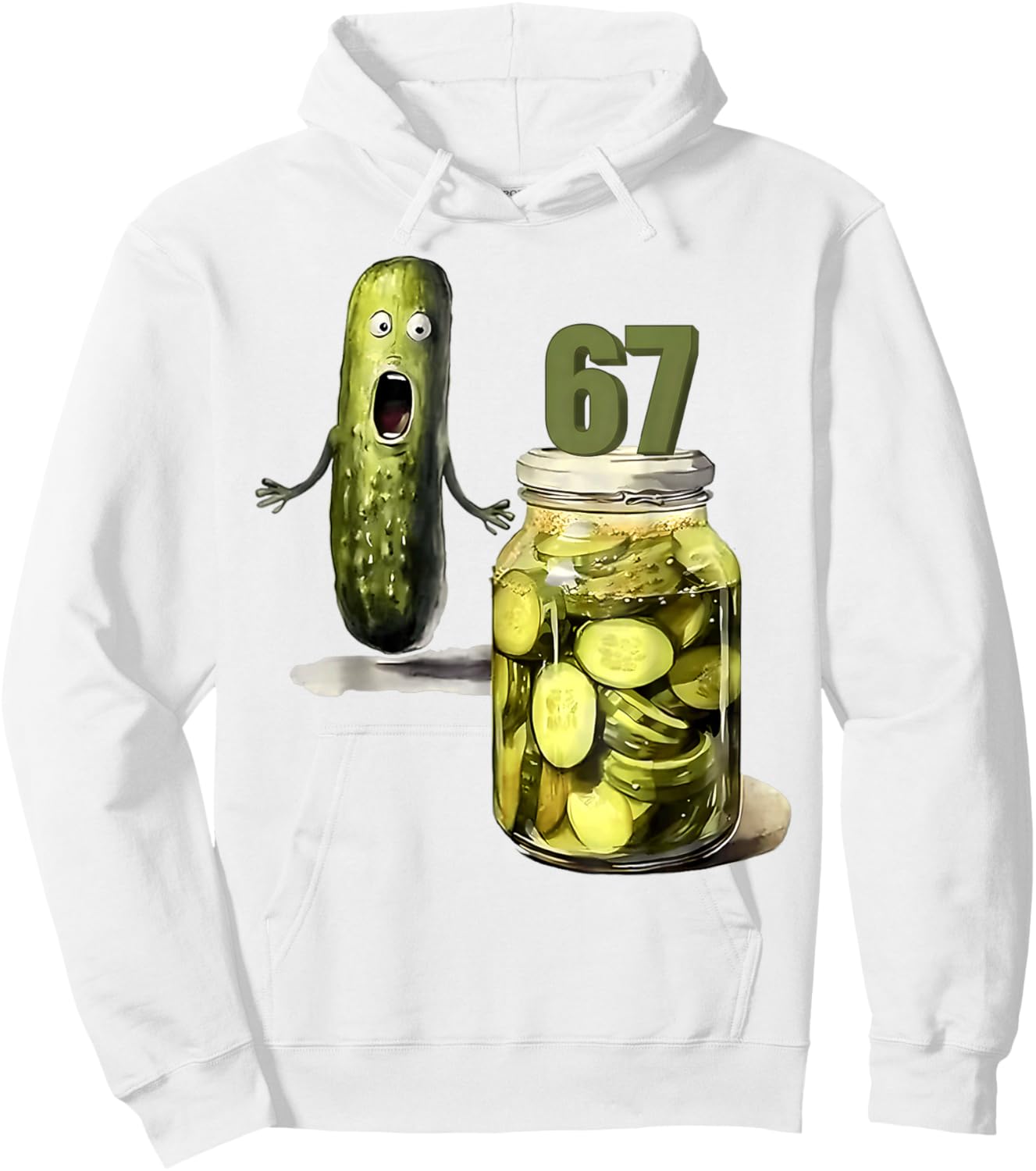 67 Meme Pickle Surprise A Jar of Sliced Pickles Cucumber 67 Hoodie - Hoodie | White